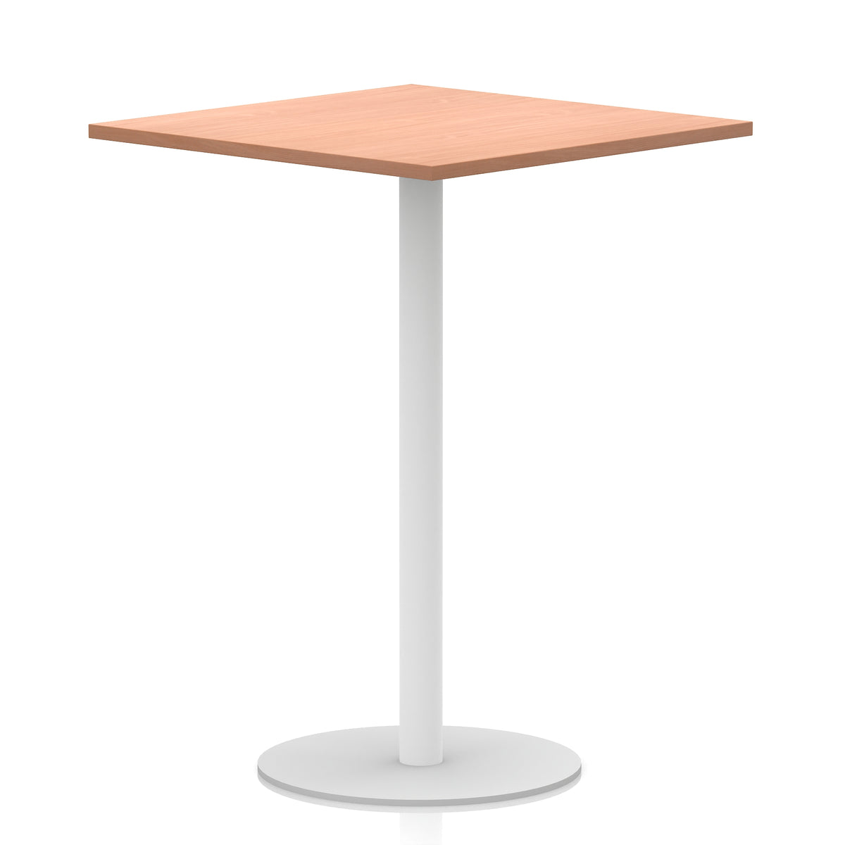Arlo Square Poseur Table – White Base Beech 1000 1145mm - Industrious Decor
