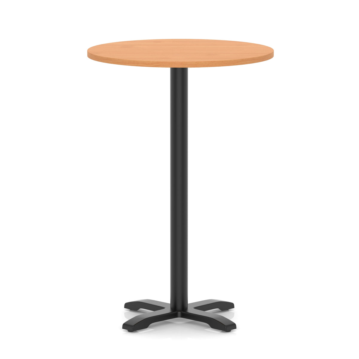 Tavren Round Poseur Table – Black Cross Base Beech 800 1170mm - Industrious Decor