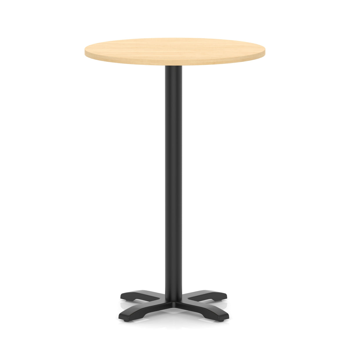 Tavren Round Poseur Table – Black Cross Base Maple 800 1170mm - Industrious Decor
