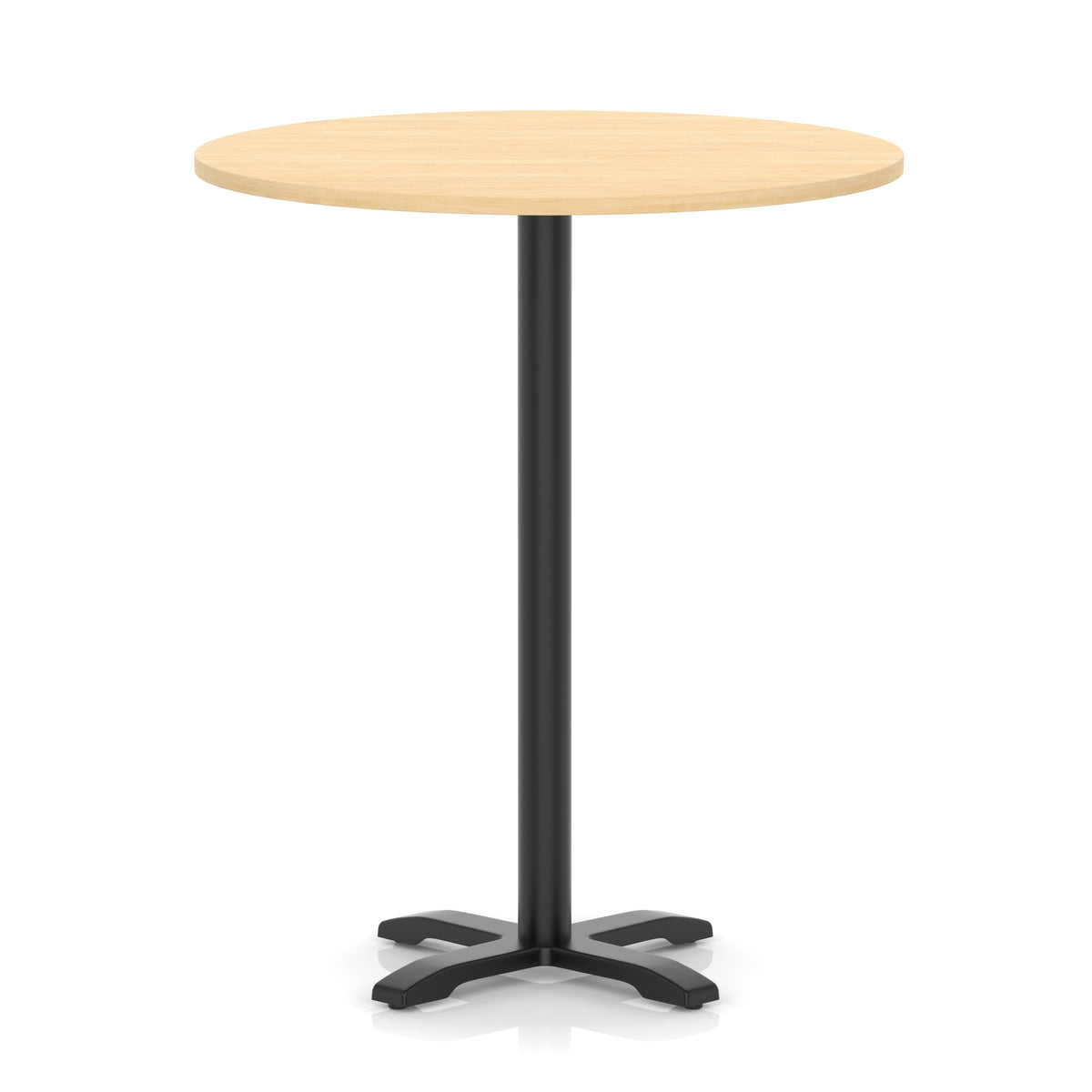 Tavren Round Poseur Table – Black Cross Base Maple 1000 1170mm - Industrious Decor