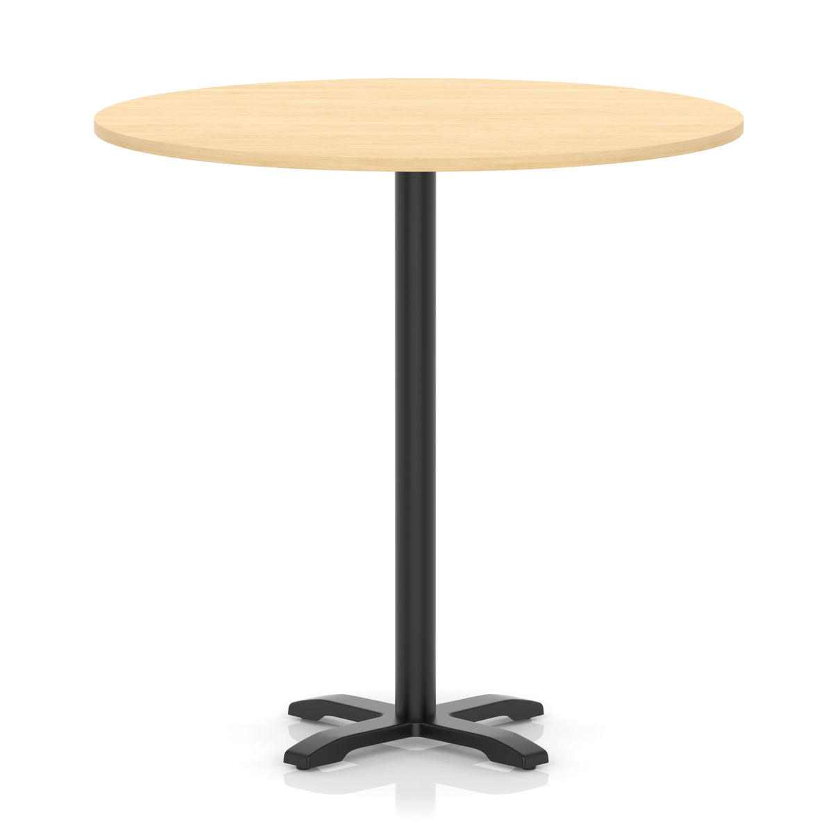 Tavren Round Poseur Table – Black Cross Base Maple 1200 1170mm - Industrious Decor