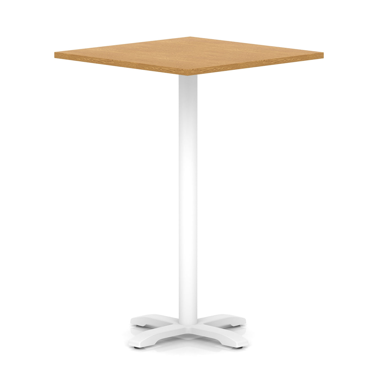 Tavren Square Poseur Table – White Cross Base Oak 1000 1170mm - Industrious Decor