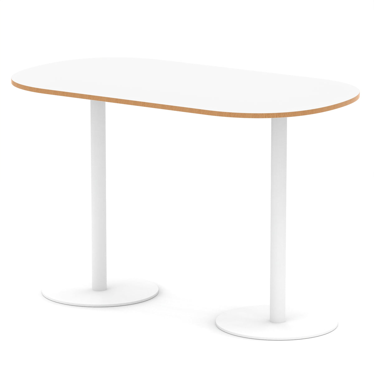 Italia Boardroom Table White Leg White & Natural Wood 1800 1145mm - Industrious Decor