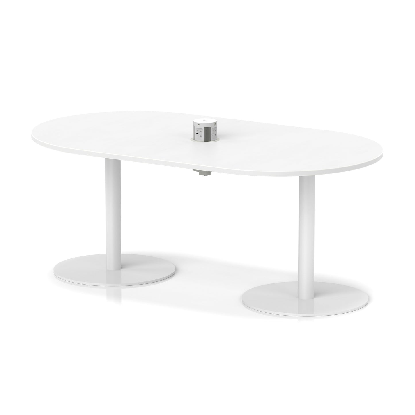 Italia Volta Poseur Boardroom Table With Pop-up Power Module White 1800mm White - Industrious Decor