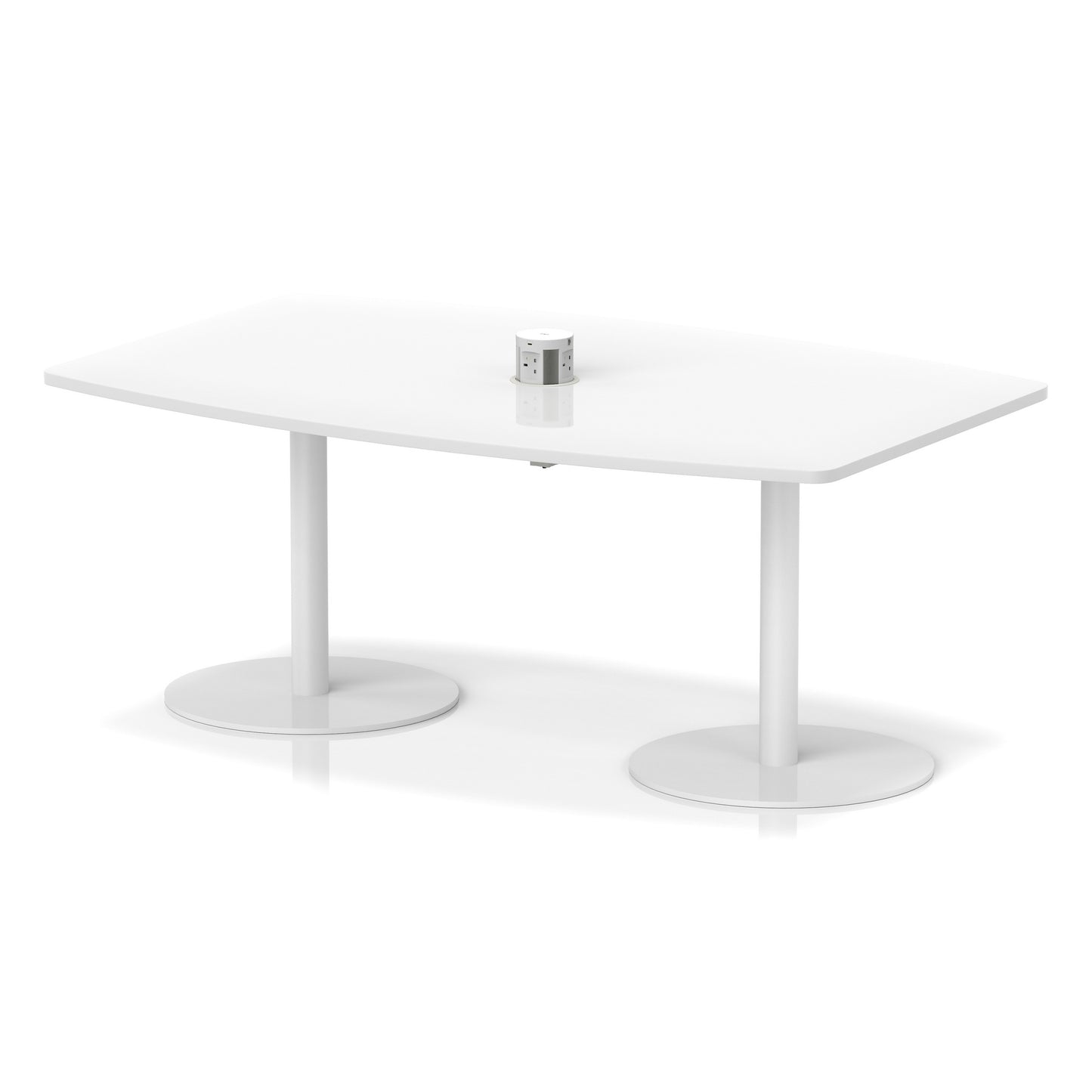 Italia Volta Poseur High Gloss Table With Pop-up Power Module White 1800mm White - Industrious Decor