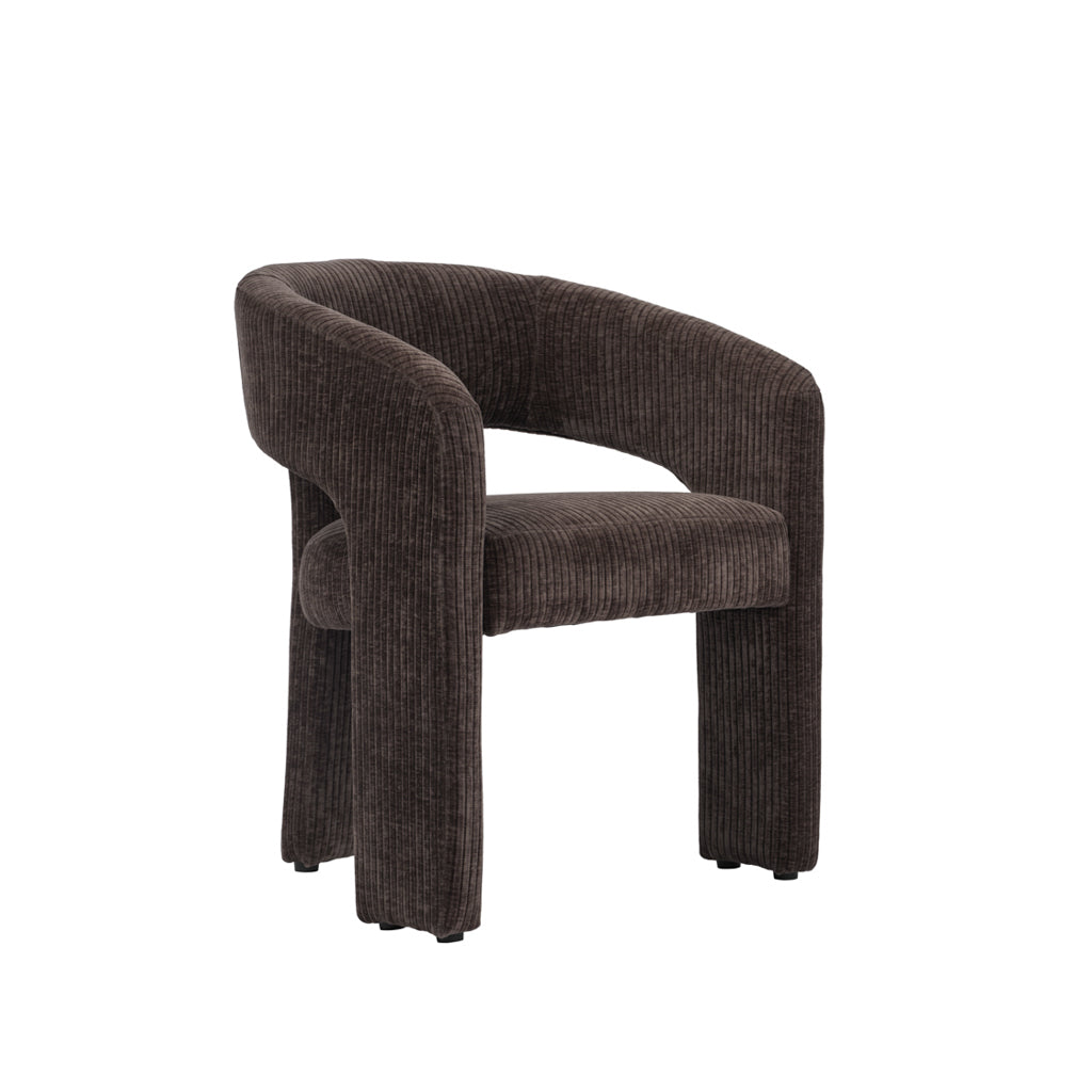 Jess Curve Dining Chair — Corduroy Chocolate - Industrious Decor