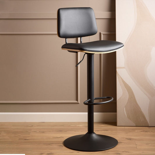 Industrial Bar Stool with Bentwood Back - Industrious Decor