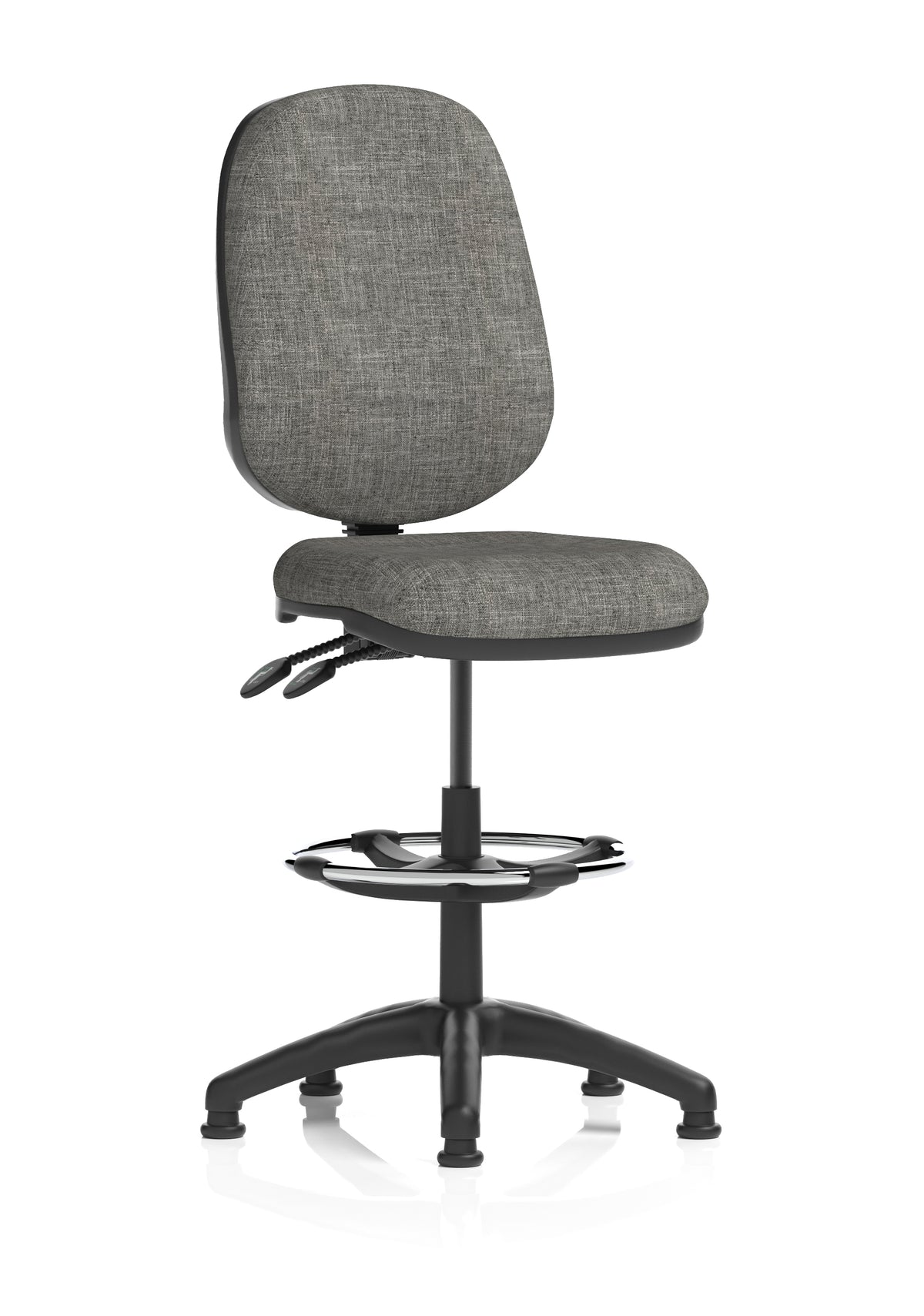 Sterling Medium Back Draughtsman Chair | Infinite Lock | Height Adjustable Back & Arms Charcoal Fabric Matching Colour None - Industrious Decor