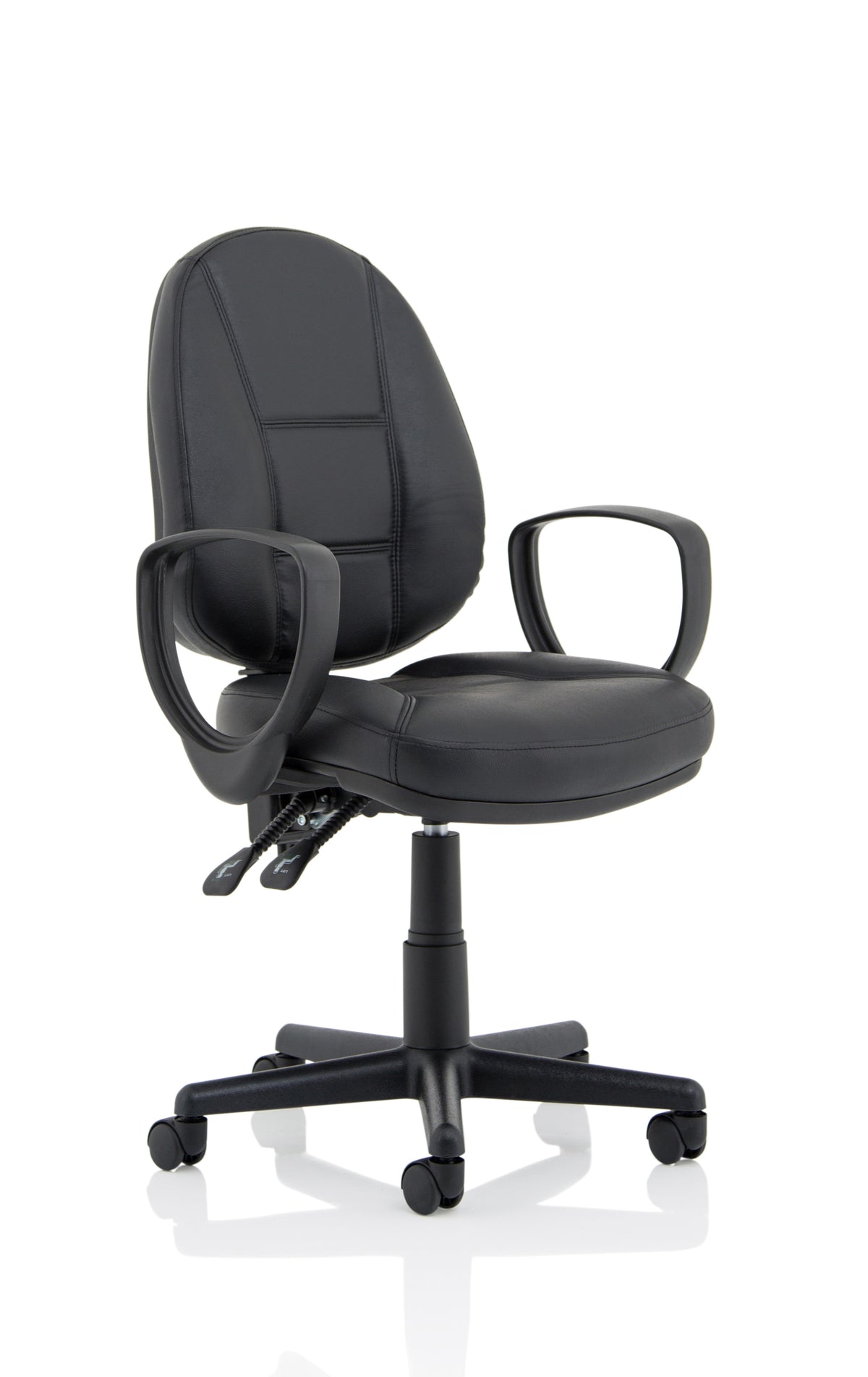 Ashcombe Medium Back Bonded Leather Task Chair | Gas Height Adjustment | Height Adjustable Back | Fixed or Height Adjustable Arms With Loop Arms - Industrious Decor