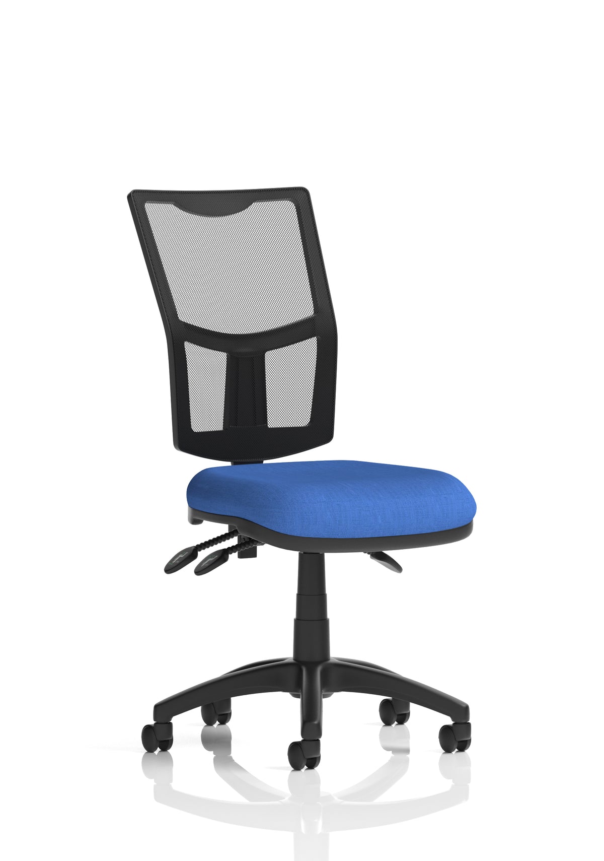 Windham Medium Back Mesh Task Chair | Gas Height | Independent Tilt | Height Adjustable Back Blue Fabric None - Industrious Decor