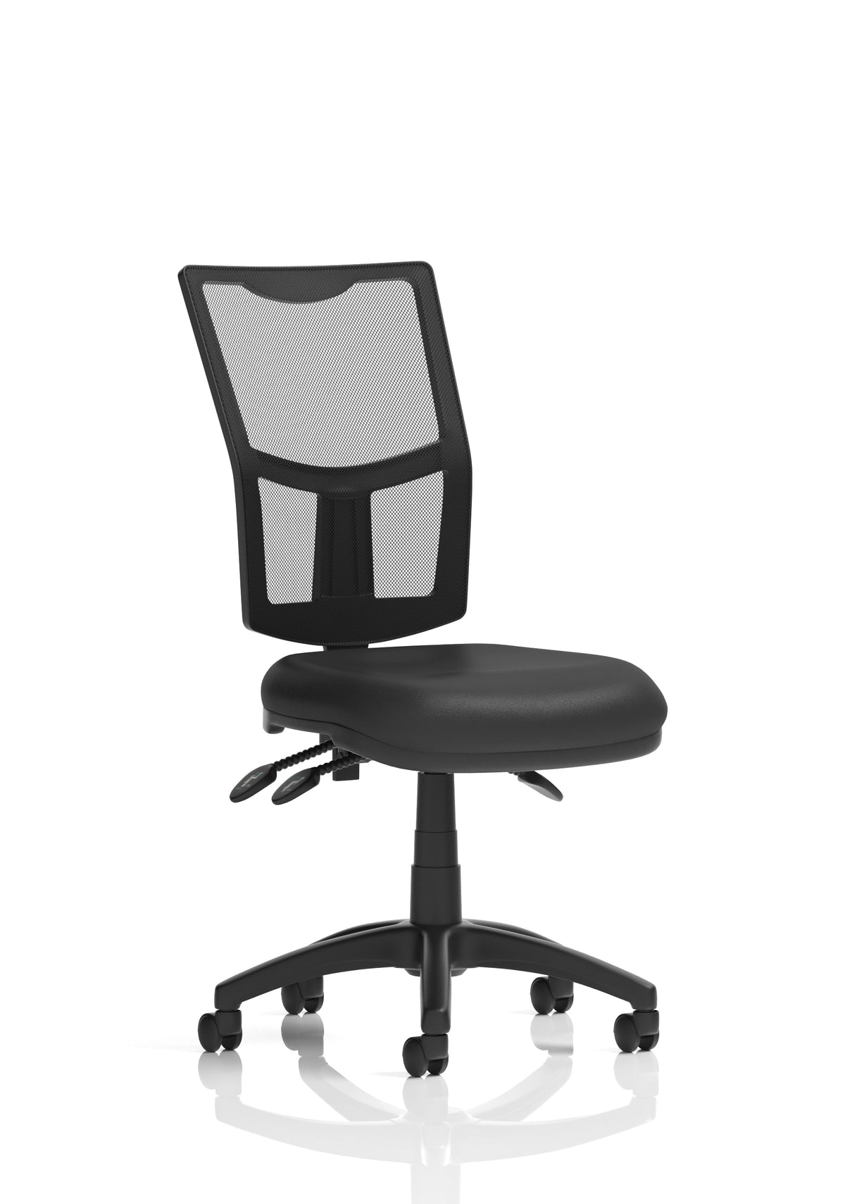 Windham Medium Back Mesh Task Chair | Gas Height | Independent Tilt | Height Adjustable Back Black Leather None - Industrious Decor