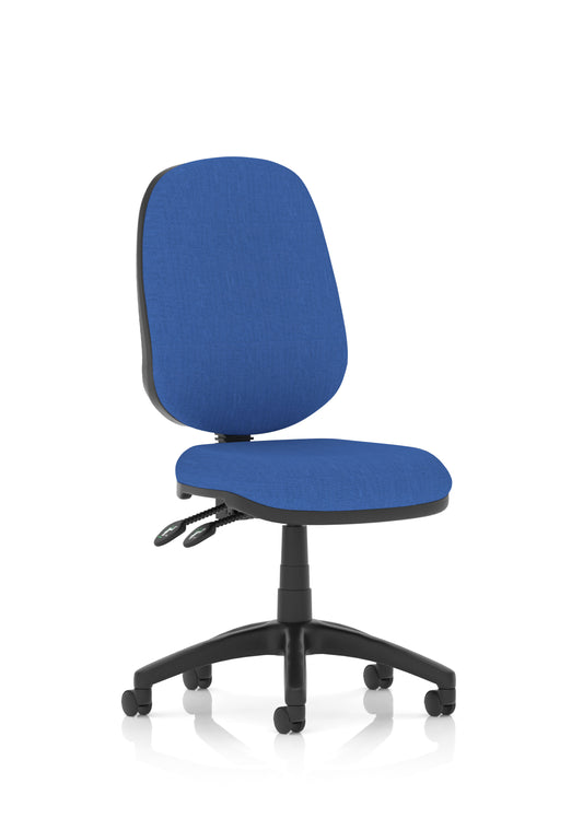 Luna II Lever Task Operator Chair Blue Fabric None - Industrious Decor