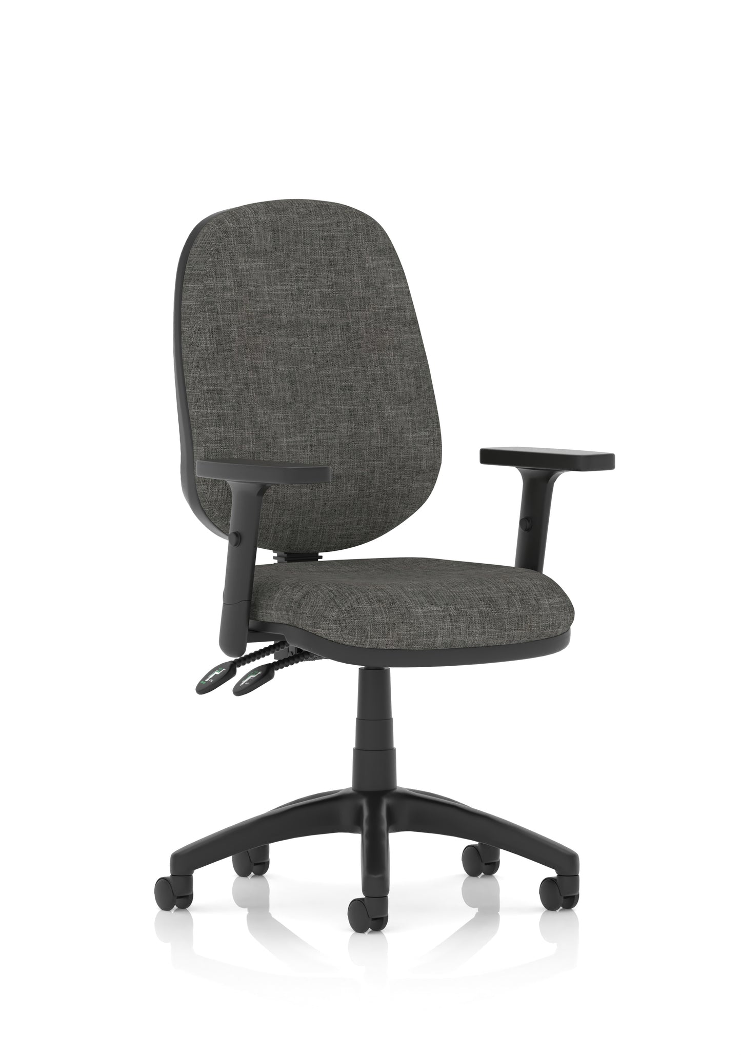 Luna II Lever Task Operator Chair Charcoal Fabric With Height Adjustable Arms - Industrious Decor