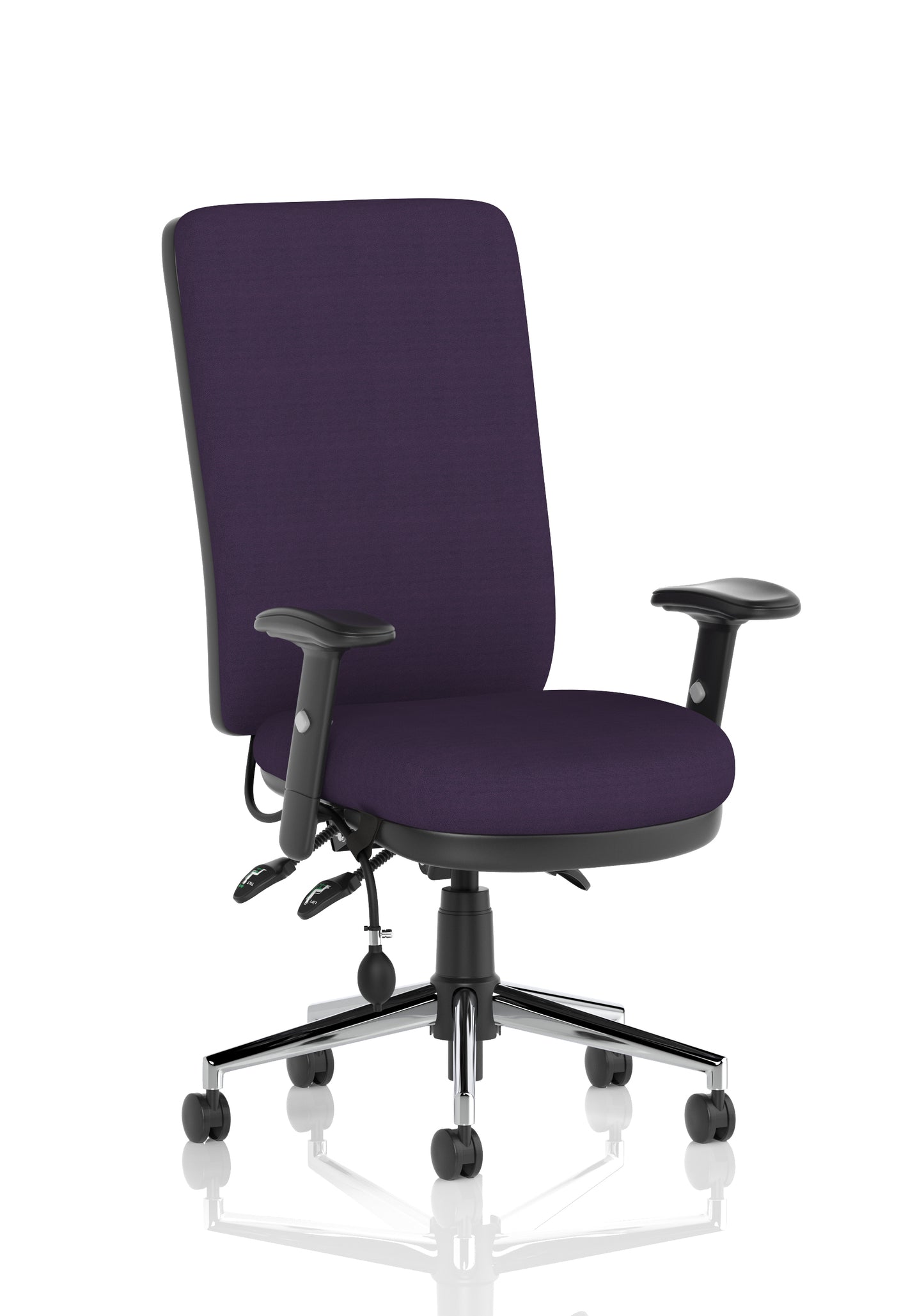 Chiro High Back Task Operator Office Chair Bespoke Tansy Purple With Height Adjustable Arms Matching Bespoke Colour - Industrious Decor