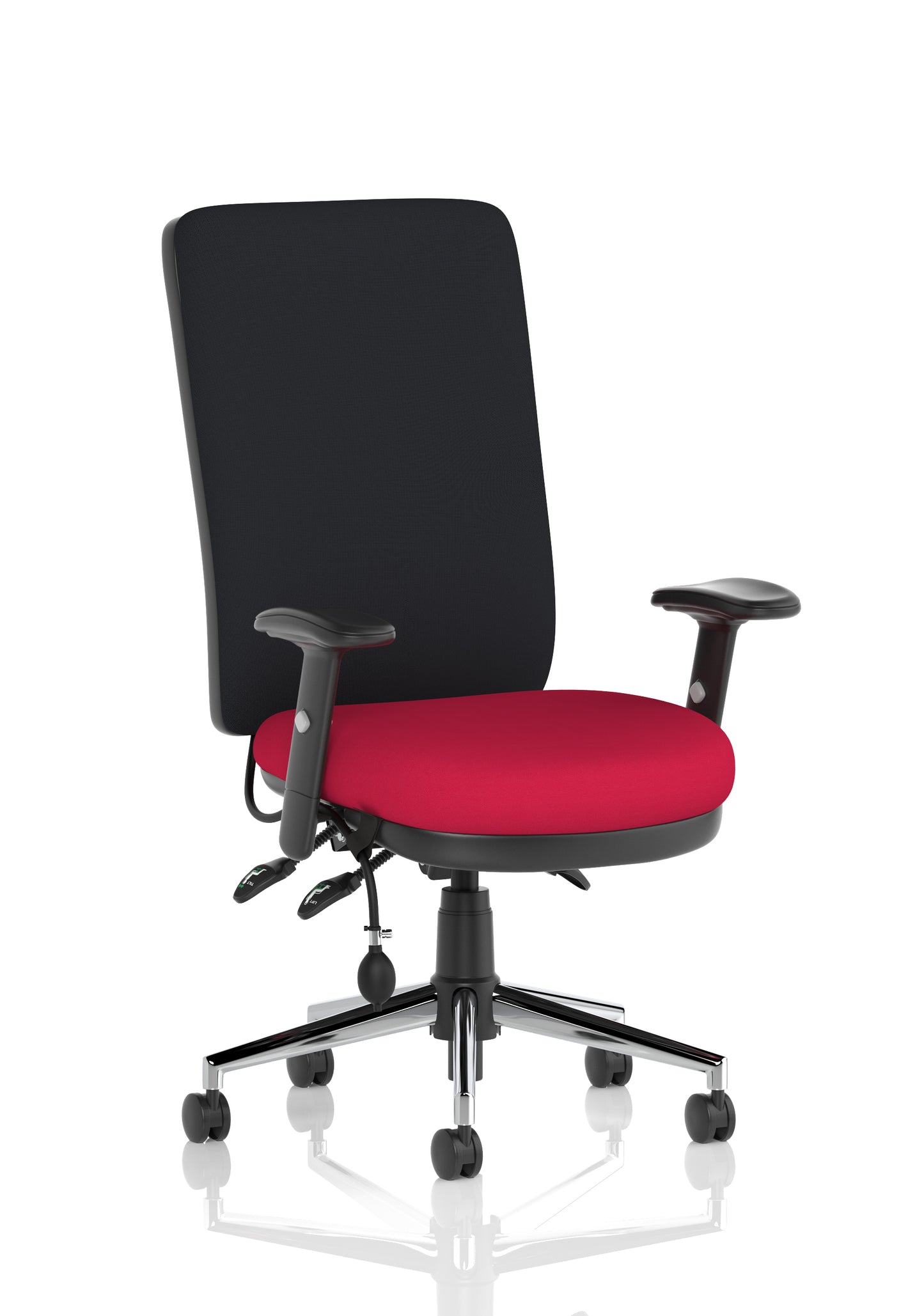 Chiro High Back Task Operator Office Chair Bespoke Bergamot Cherry With Height Adjustable Arms Black - Industrious Decor