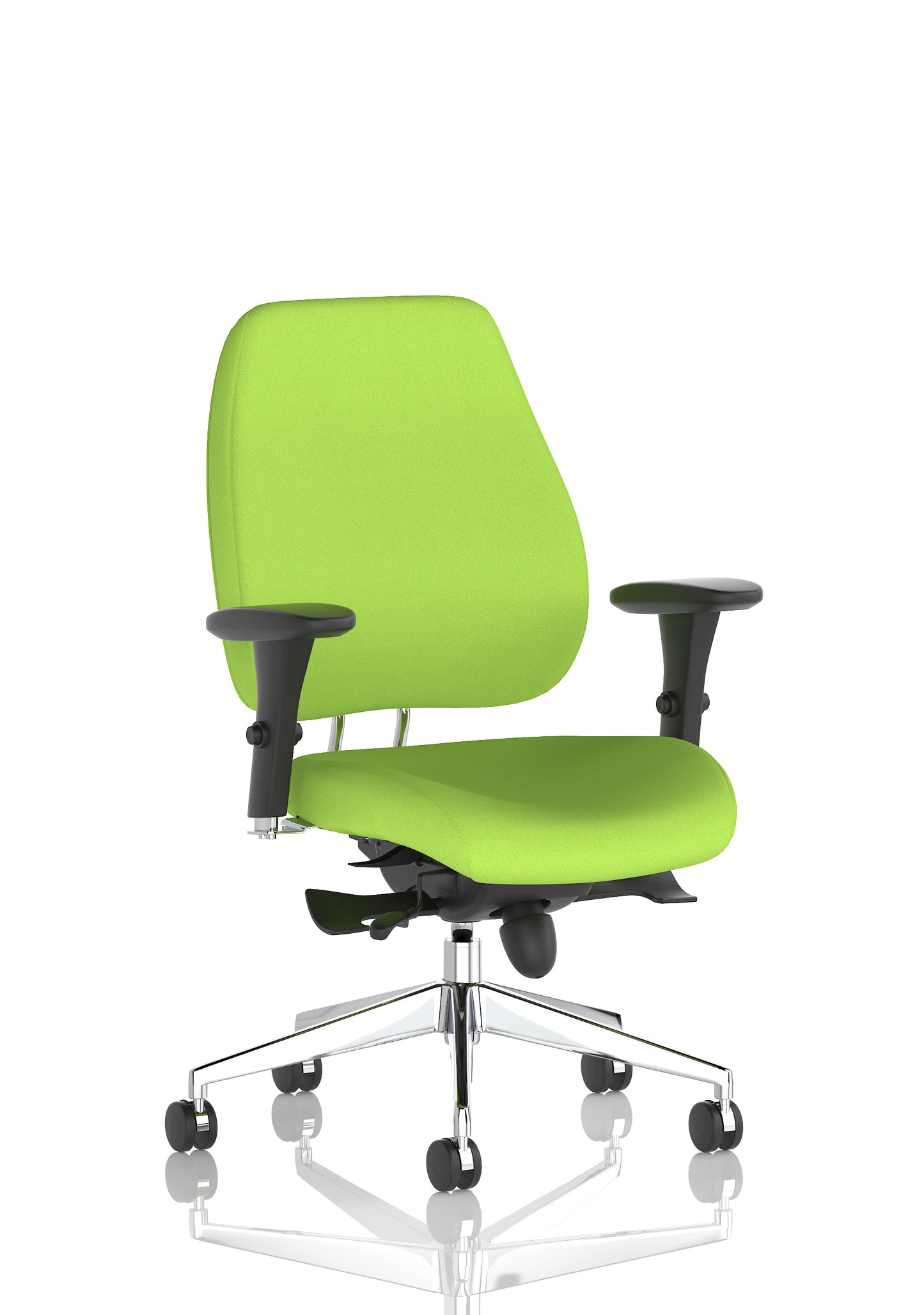 Chiro Plus High Back Ergonomic Posture Chair with Arms Bespoke Myrrh Green Fabric Matching Bespoke Colour None - Industrious Decor