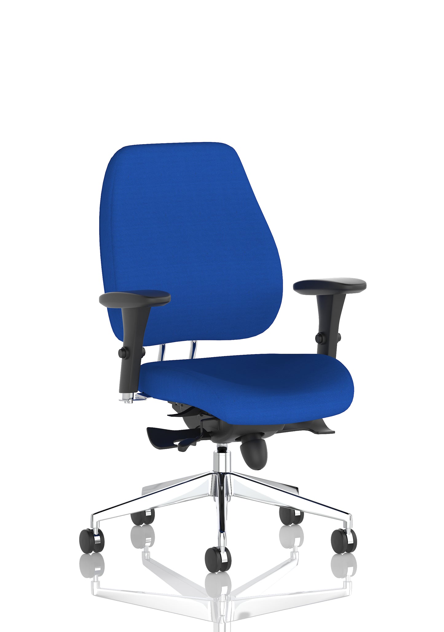 Chiro Plus High Back Ergonomic Posture Chair with Arms Bespoke Stevia Blue Fabric Matching Bespoke Colour None - Industrious Decor