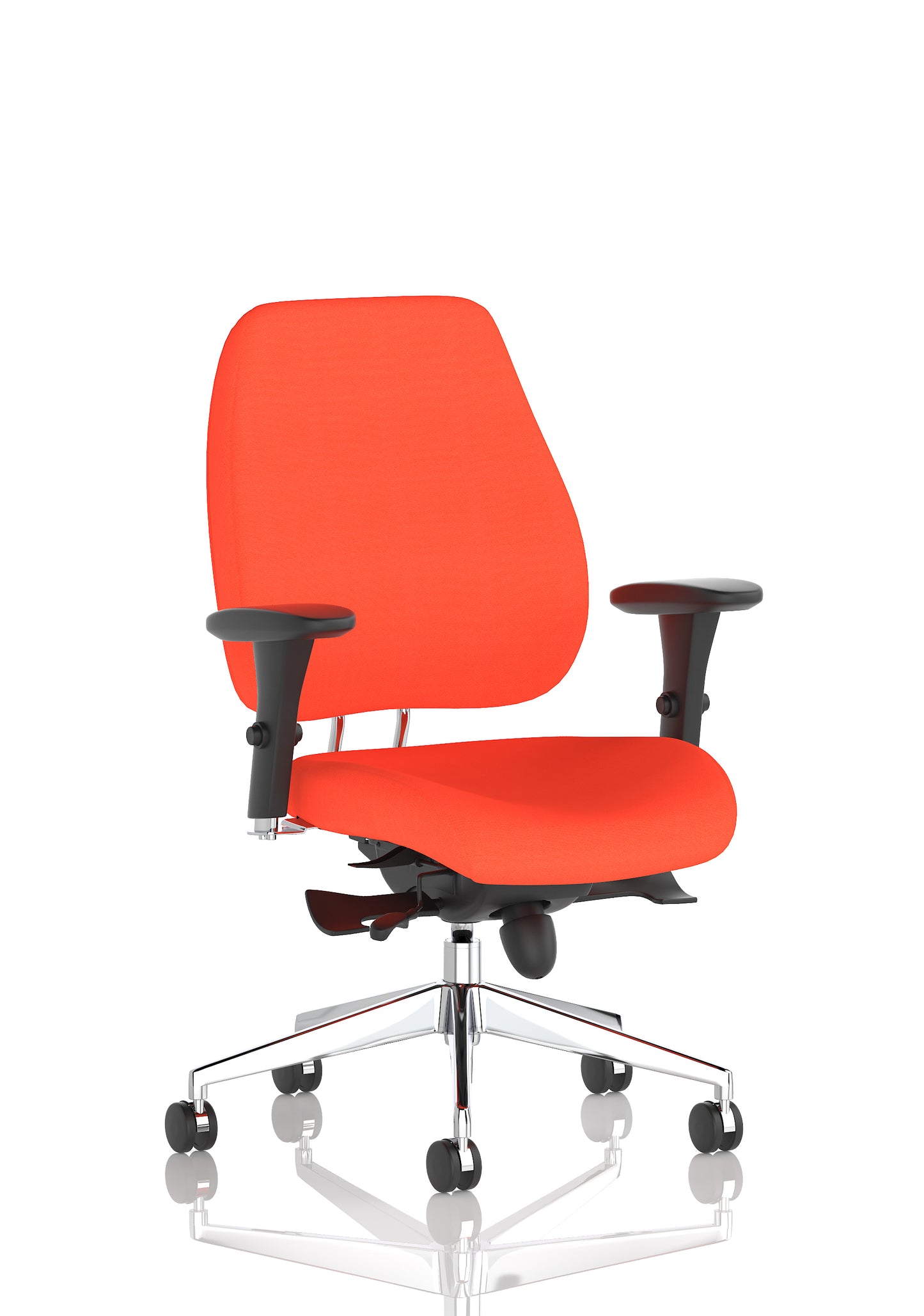Chiro Plus High Back Ergonomic Posture Chair with Arms Bespoke Tabasco Orange Fabric Matching Bespoke Colour None - Industrious Decor