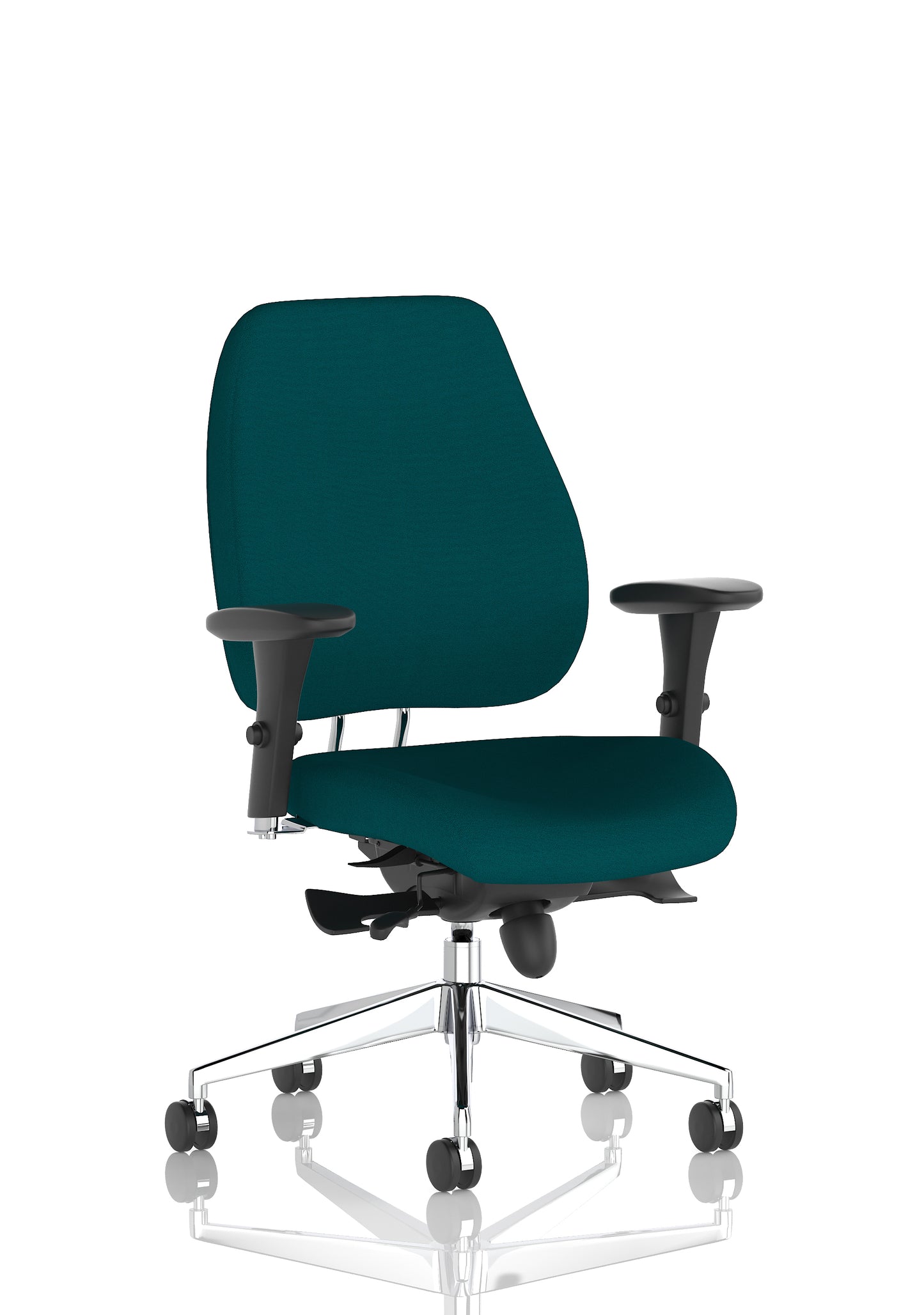 Chiro Plus High Back Ergonomic Posture Chair with Arms Bespoke Maringa Teal Fabric Matching Bespoke Colour None - Industrious Decor