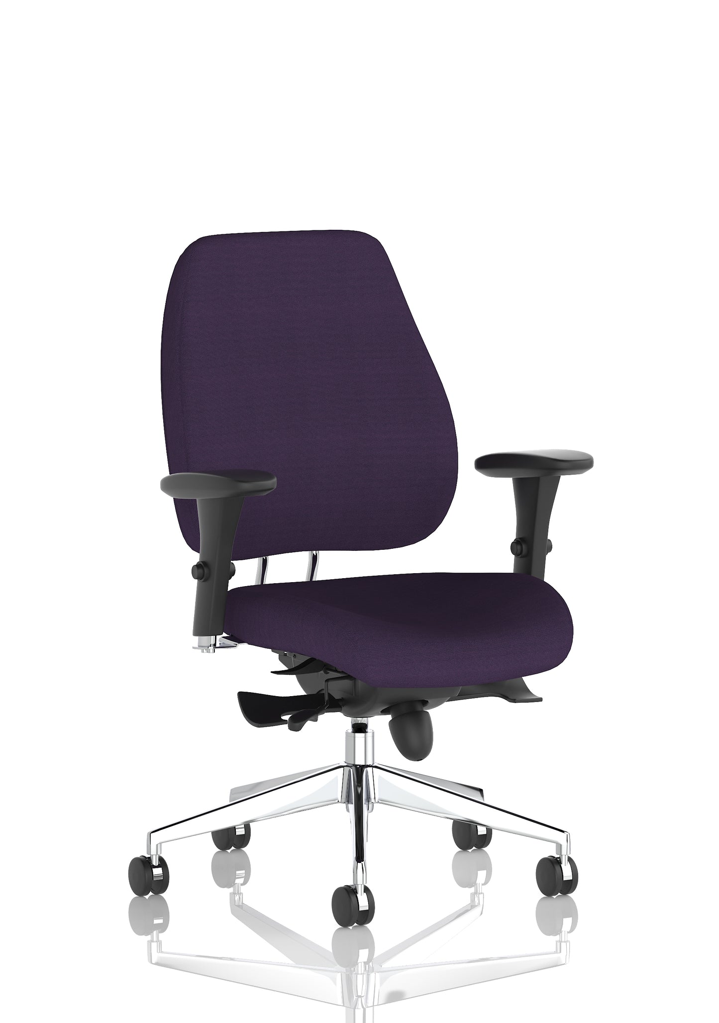 Chiro Plus High Back Ergonomic Posture Chair with Arms Bespoke Tansy Purple Fabric Matching Bespoke Colour None - Industrious Decor