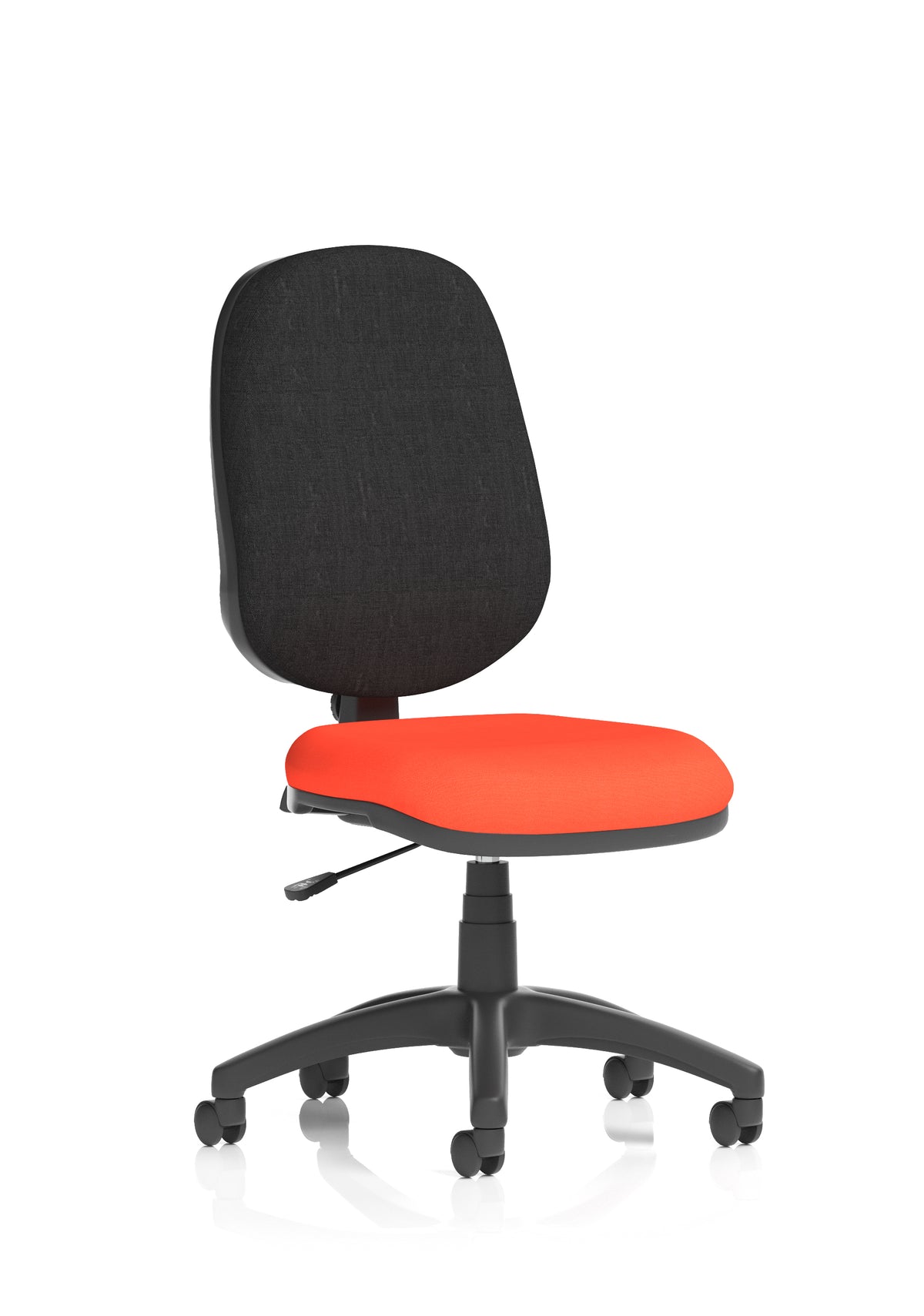 Norwood Medium Back Task Operator Office Chair Bespoke Tabasco Orange Fabric Black None - Industrious Decor