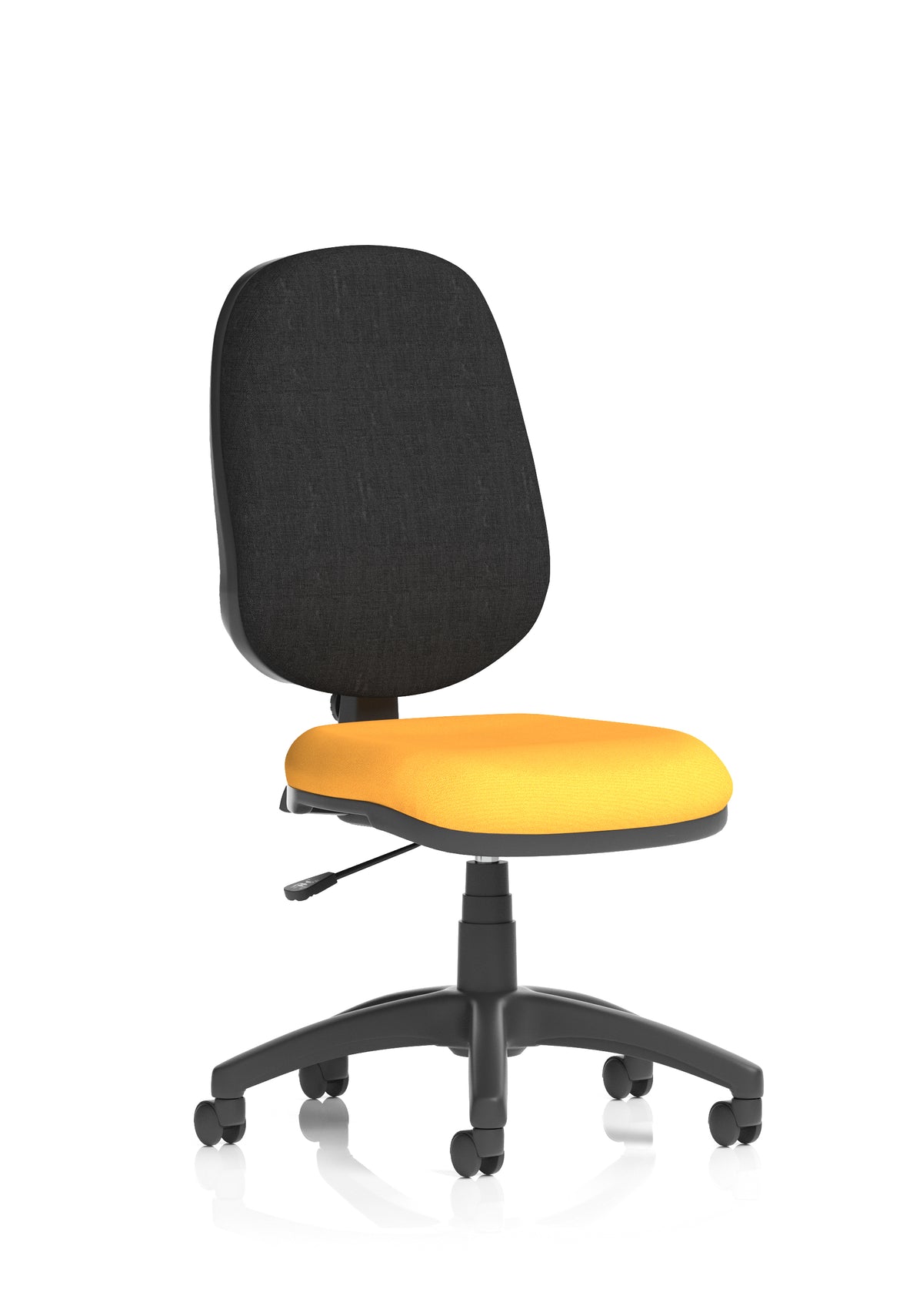 Norwood Medium Back Task Operator Office Chair Bespoke Senna Yellow Fabric Black None - Industrious Decor
