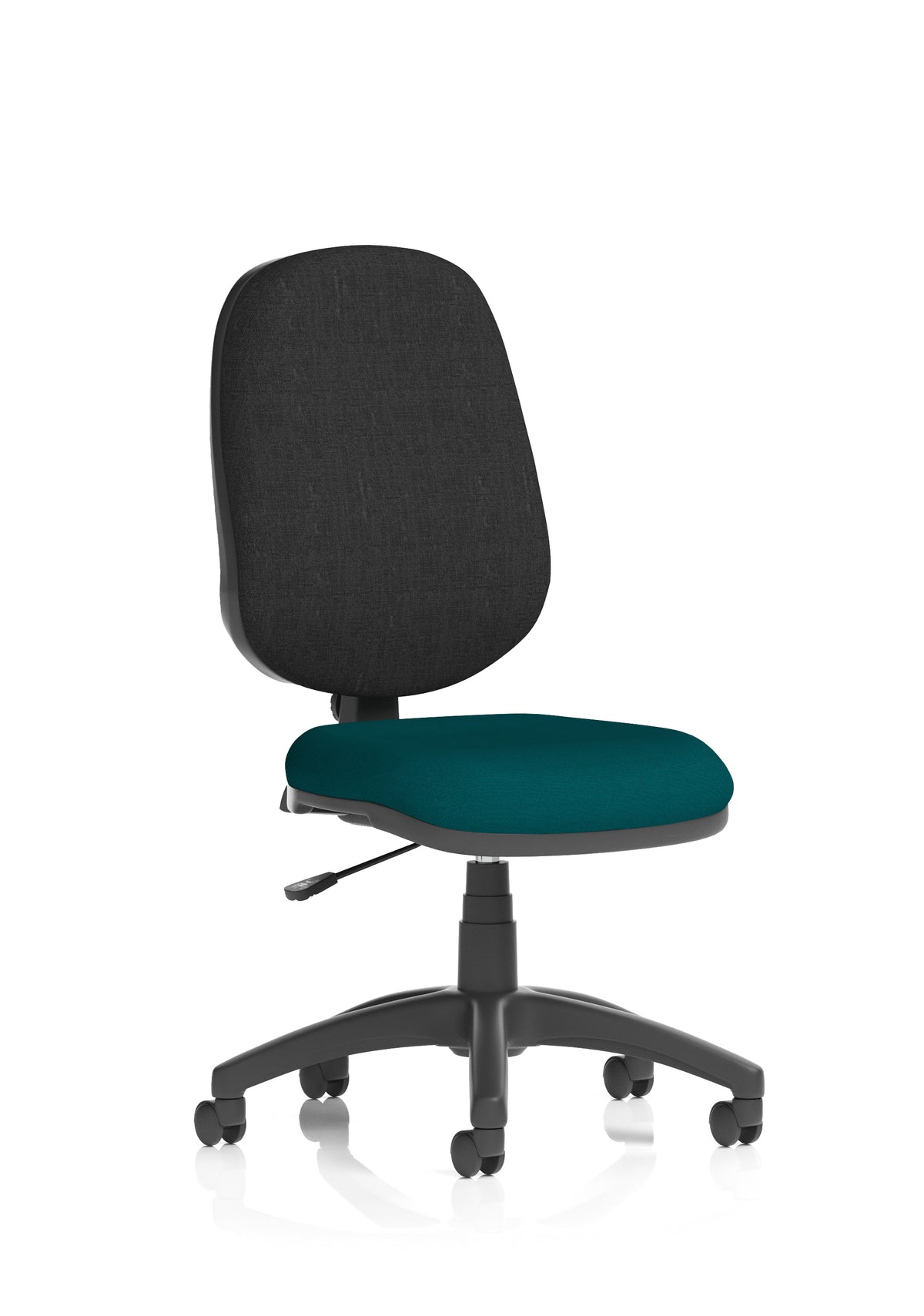 Norwood Medium Back Task Operator Office Chair Bespoke Maringa Teal Fabric Black None - Industrious Decor