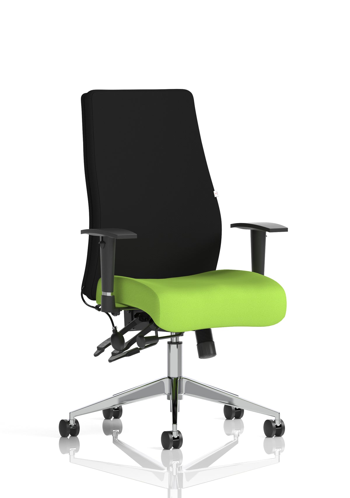 Silverton 24Hr High Back Ergonomic Task Chair | Independent Tilt | Adjustable Lumbar & Headrest Bespoke Myrrh Green Black None - Industrious Decor