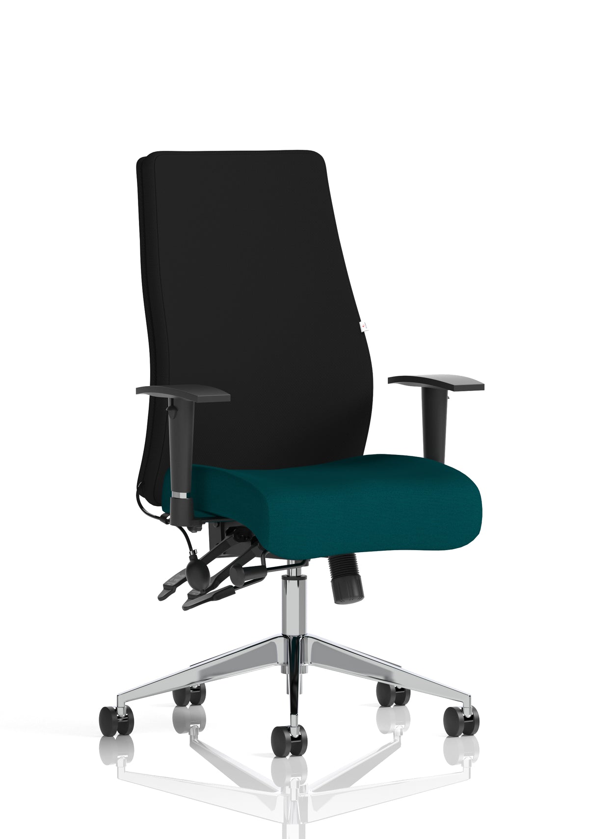 Silverton 24Hr High Back Ergonomic Task Chair | Independent Tilt | Adjustable Lumbar & Headrest Bespoke Maringa Teal Black None - Industrious Decor