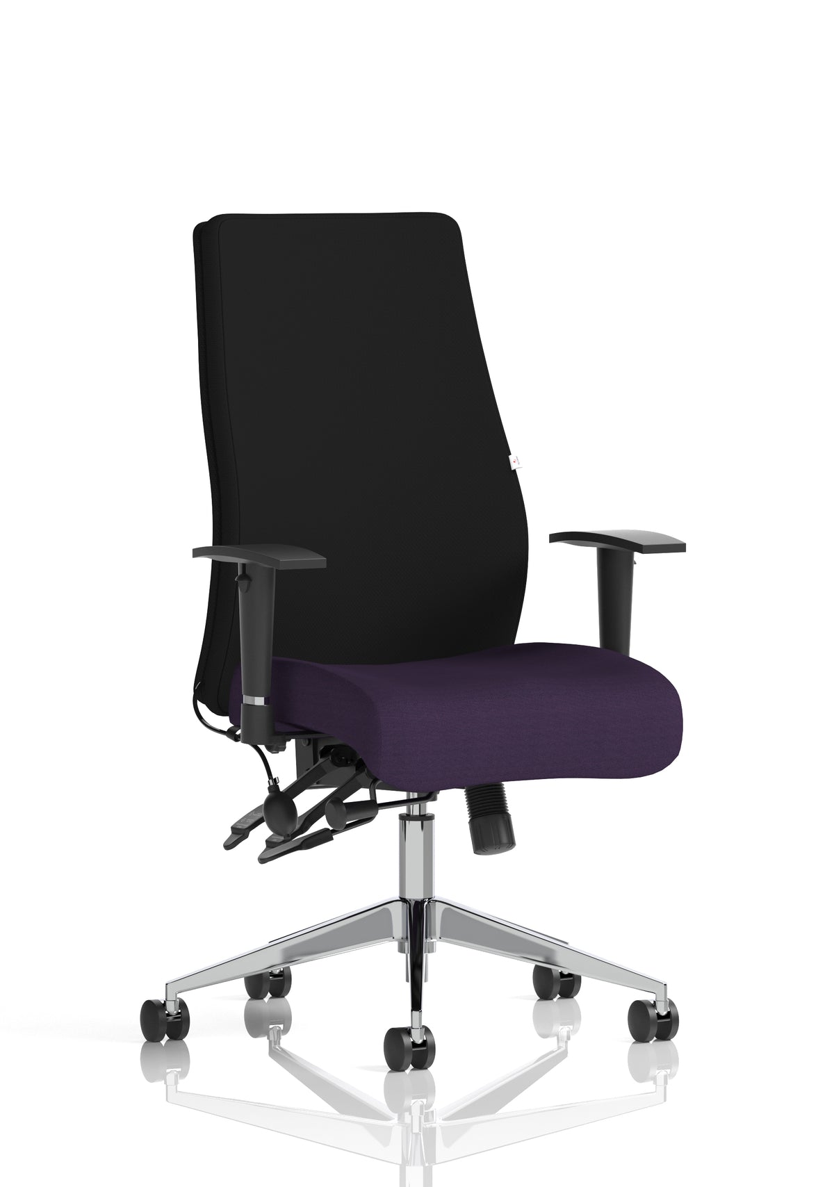 Silverton 24Hr High Back Ergonomic Task Chair | Independent Tilt | Adjustable Lumbar & Headrest Bespoke Tansy Purple Black None - Industrious Decor