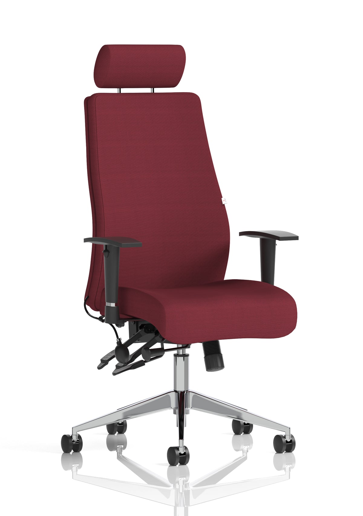 Silverton 24Hr High Back Ergonomic Task Chair | Independent Tilt | Adjustable Lumbar & Headrest Bespoke Ginseng Chilli Matching Bespoke Colour With Headrest - Industrious Decor