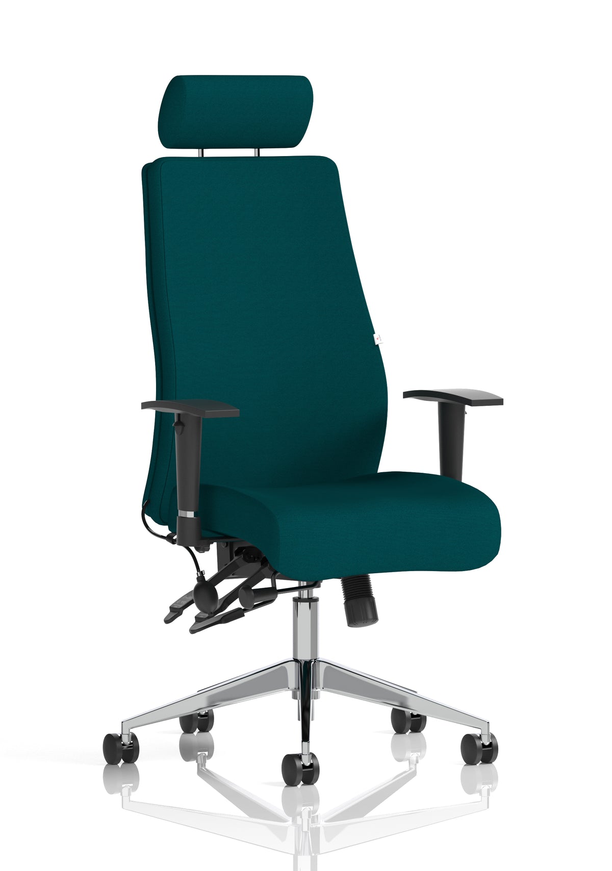 Silverton 24Hr High Back Ergonomic Task Chair | Independent Tilt | Adjustable Lumbar & Headrest Bespoke Maringa Teal Matching Bespoke Colour With Headrest - Industrious Decor