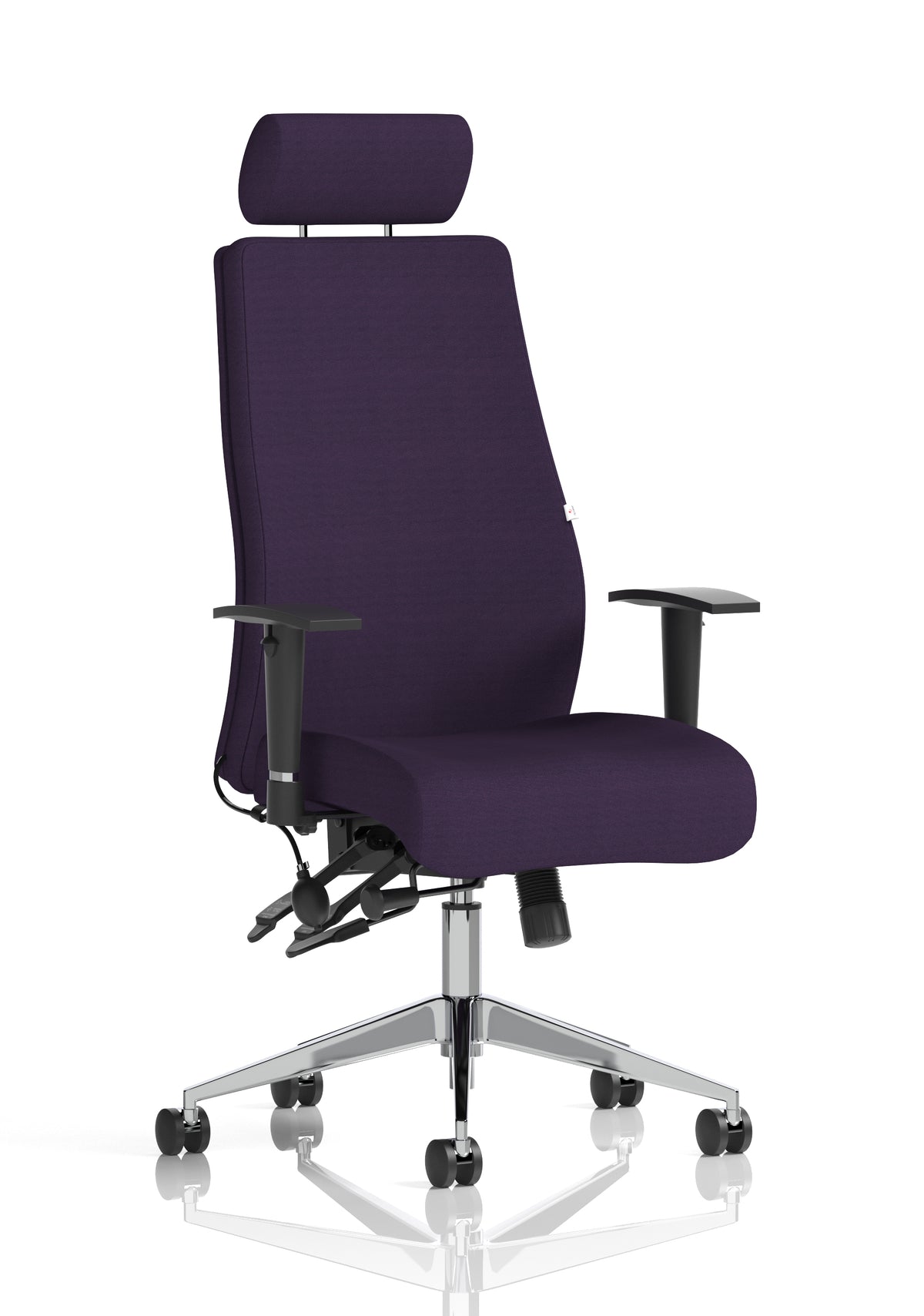 Silverton 24Hr High Back Ergonomic Task Chair | Independent Tilt | Adjustable Lumbar & Headrest Bespoke Tansy Purple Matching Bespoke Colour With Headrest - Industrious Decor