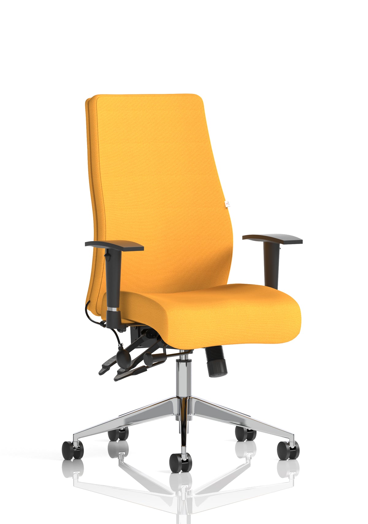 Silverton 24Hr High Back Ergonomic Task Chair | Independent Tilt | Adjustable Lumbar & Headrest Bespoke Senna Yellow Matching Bespoke Colour None - Industrious Decor