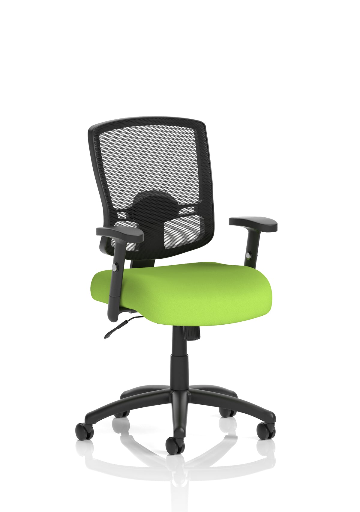 Montfort Medium Mesh Back Task Operator Office Chair with Arms Bespoke Myrrh Green With Height Adjustable Arms - Industrious Decor