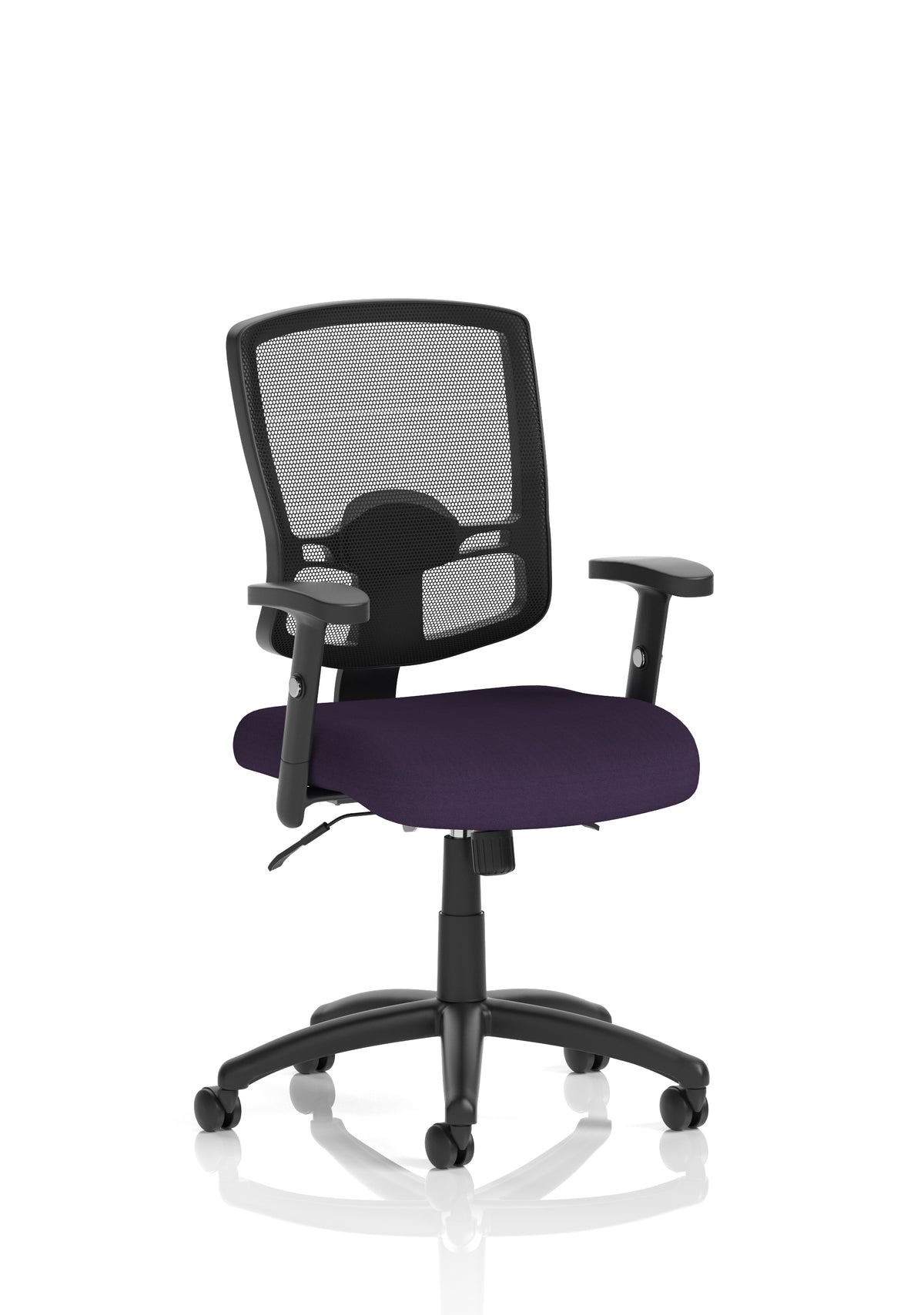 Corwin Medium Mesh Back Task Operator Office Chair with Arms Bespoke Tansy Purple With Height Adjustable Arms - Industrious Decor