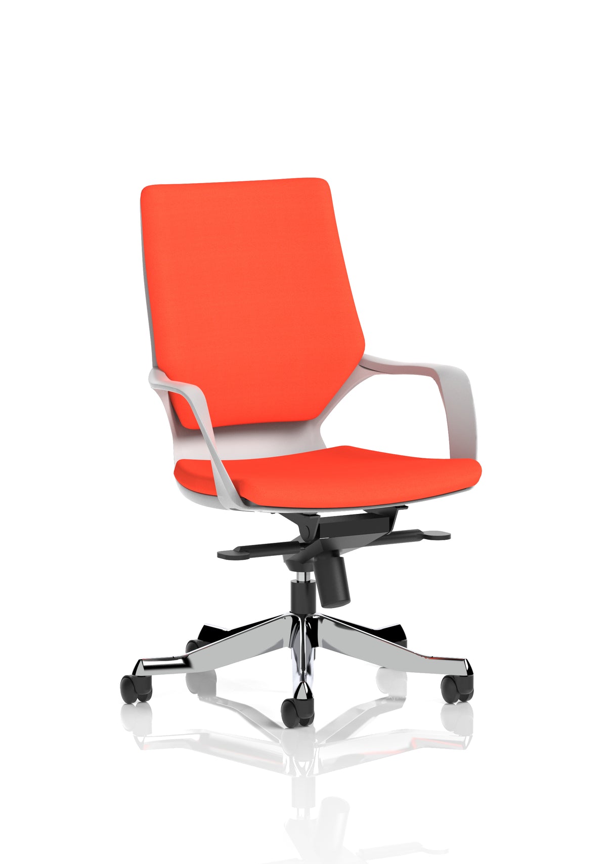 Isham Medium Back Executive Office Chair with Arms Bespoke Tabasco Orange Matching Bespoke Colour - Industrious Decor
