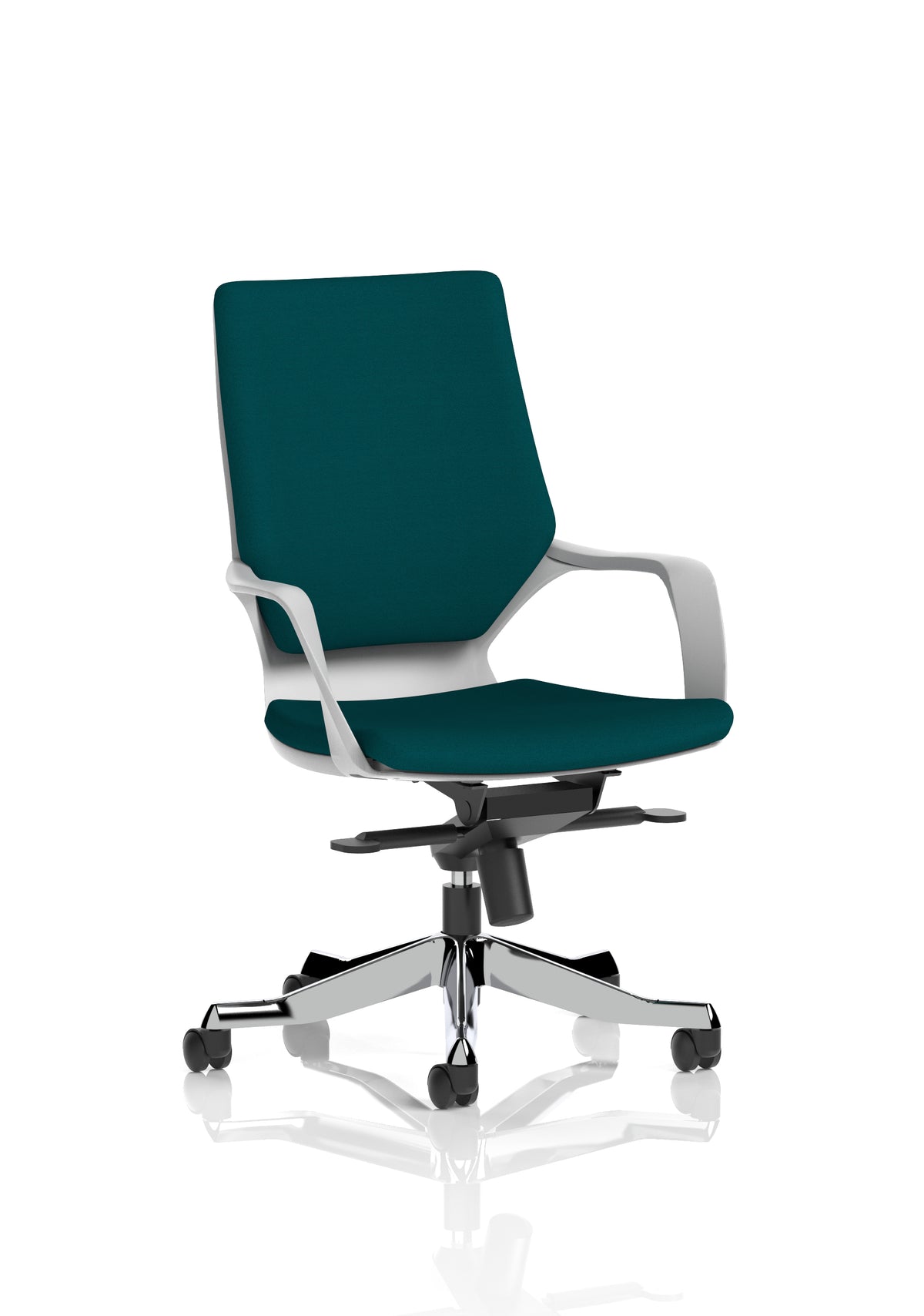 Isham Medium Back Executive Office Chair with Arms Bespoke Maringa Teal Matching Bespoke Colour - Industrious Decor