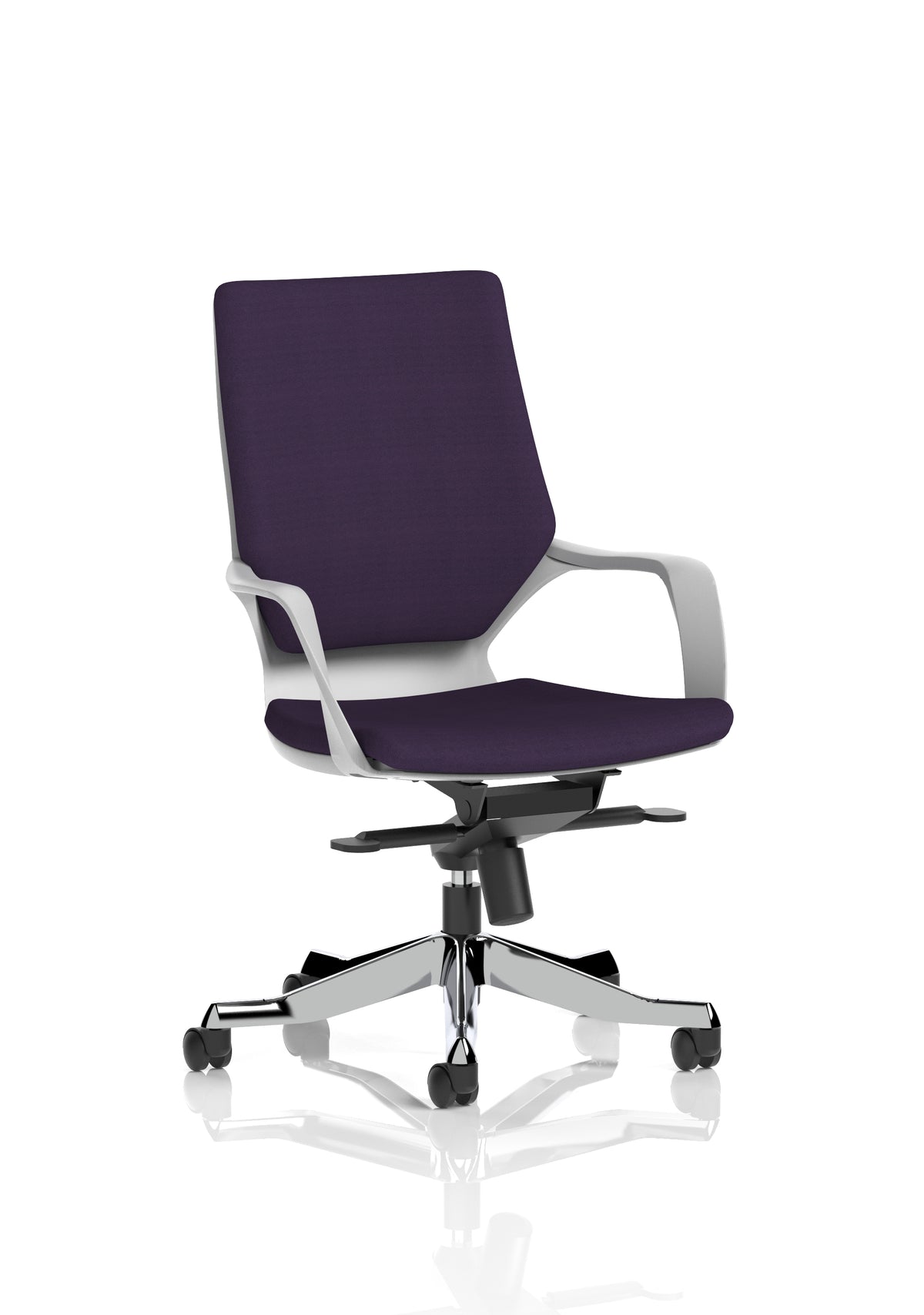 Isham Medium Back Executive Office Chair with Arms Bespoke Tansy Purple Matching Bespoke Colour - Industrious Decor