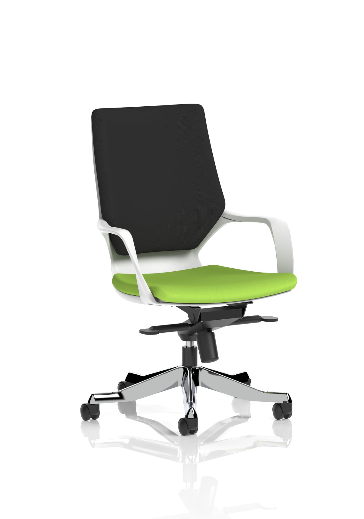 Isham Medium Back Executive Office Chair with Arms Bespoke Myrrh Green Black - Industrious Decor