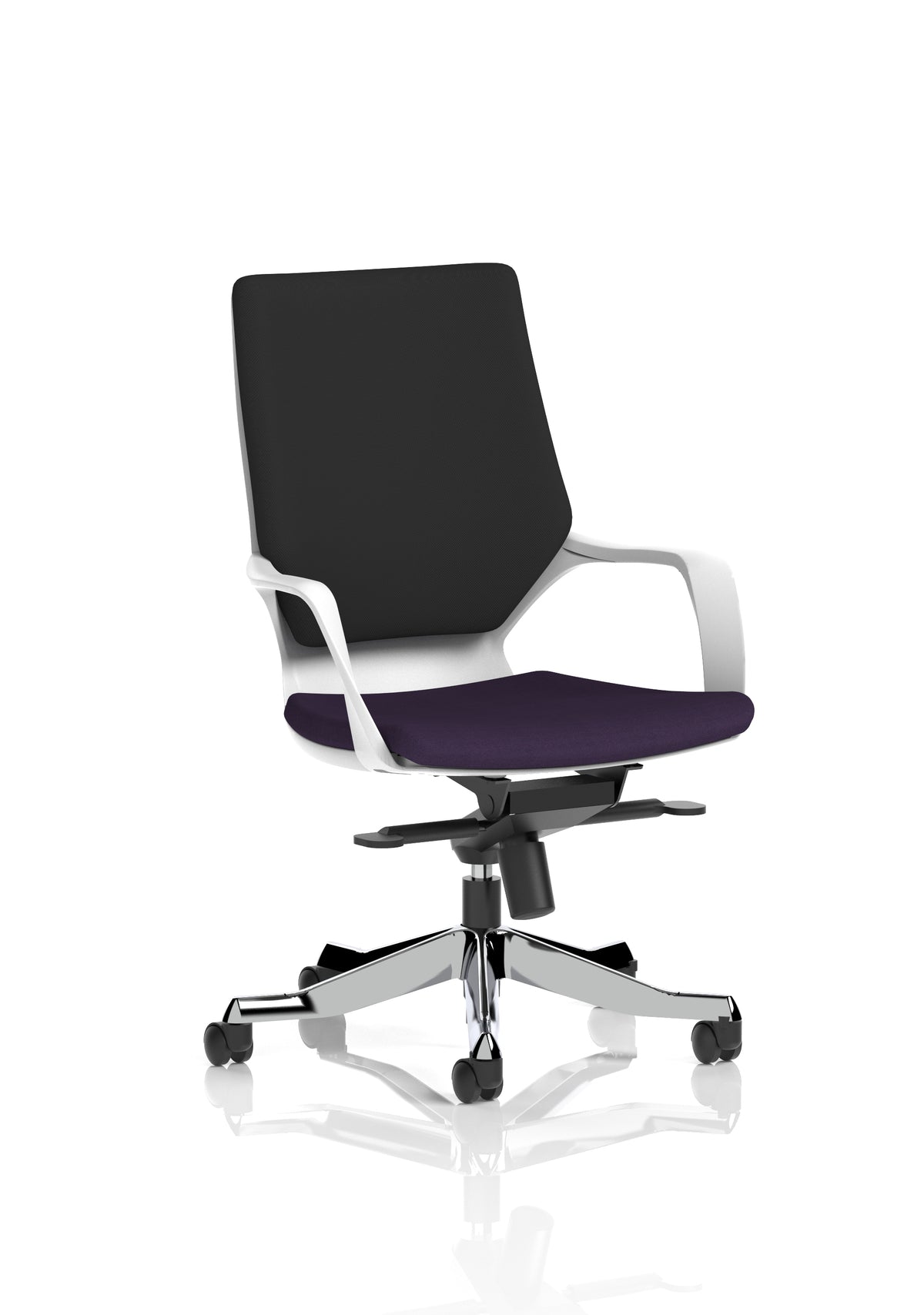 Isham Medium Back Executive Office Chair with Arms Bespoke Tansy Purple Black - Industrious Decor