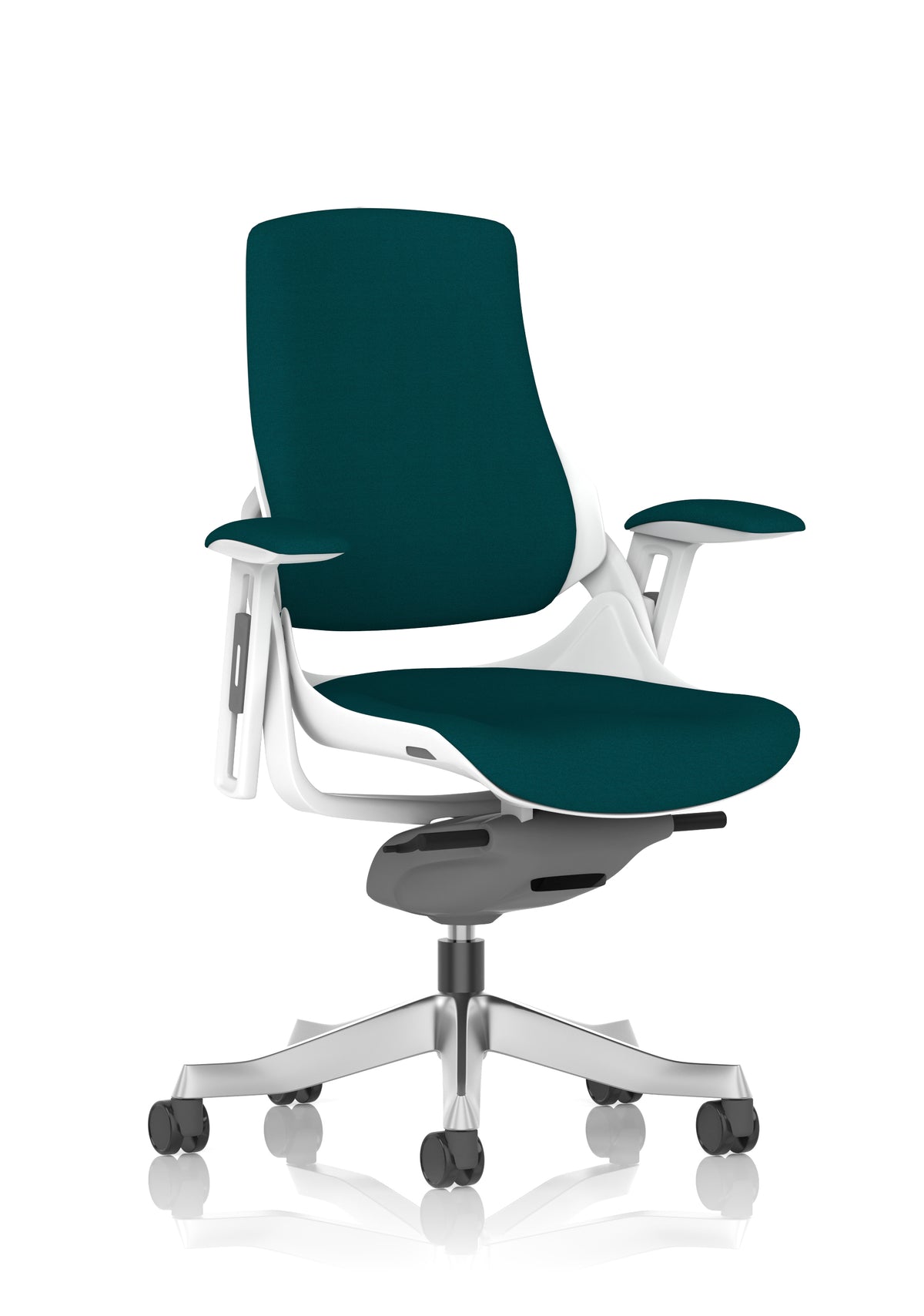 Medbourne High Back White Shell Fabric Executive Office Chair with Arms Bespoke Maringa Teal Bespoke Maringa Teal Fabric None - Industrious Decor