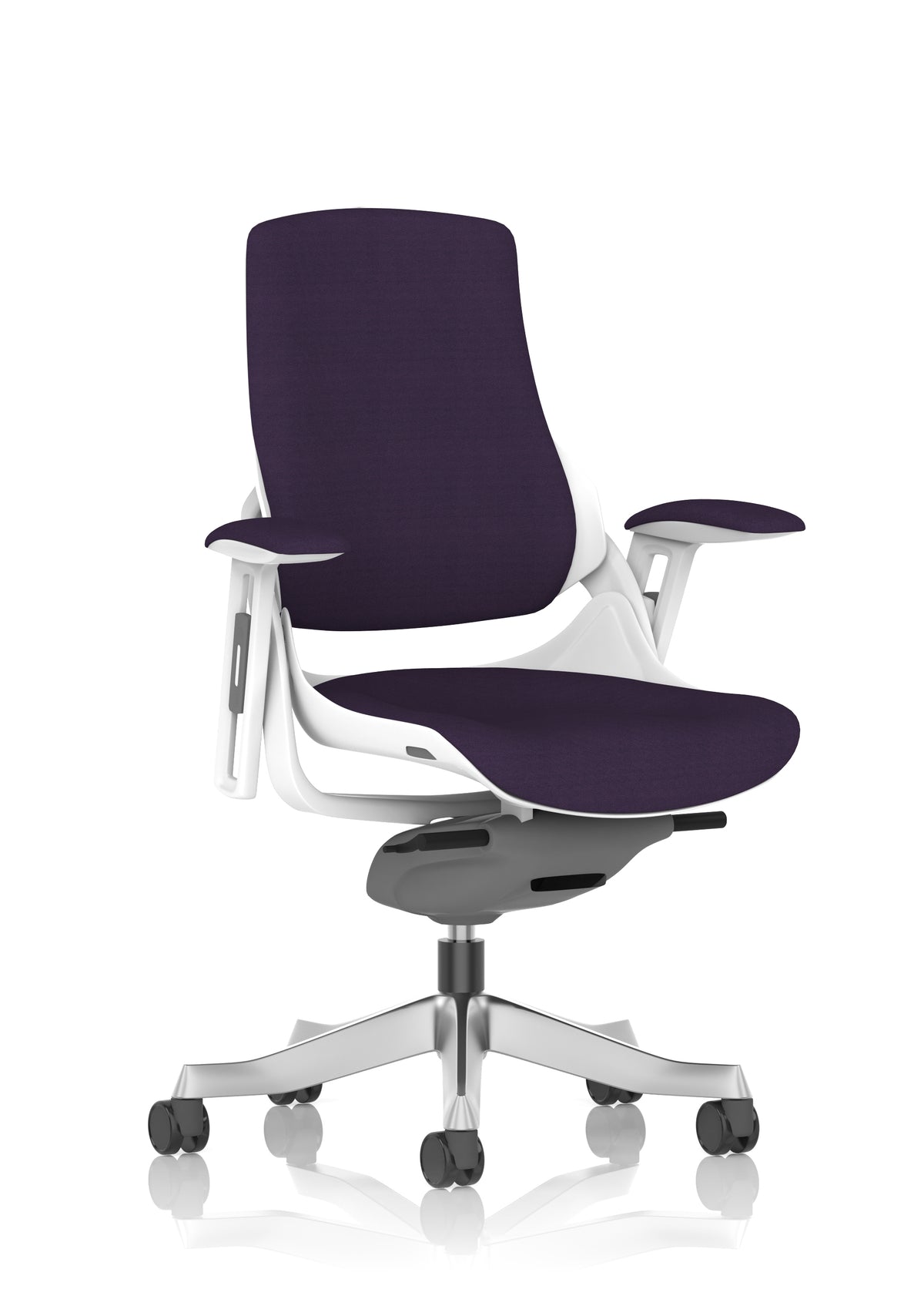 Medbourne High Back White Shell Fabric Executive Office Chair with Arms Bespoke Tansy Purple Bespoke Tansy Purple Fabric None - Industrious Decor