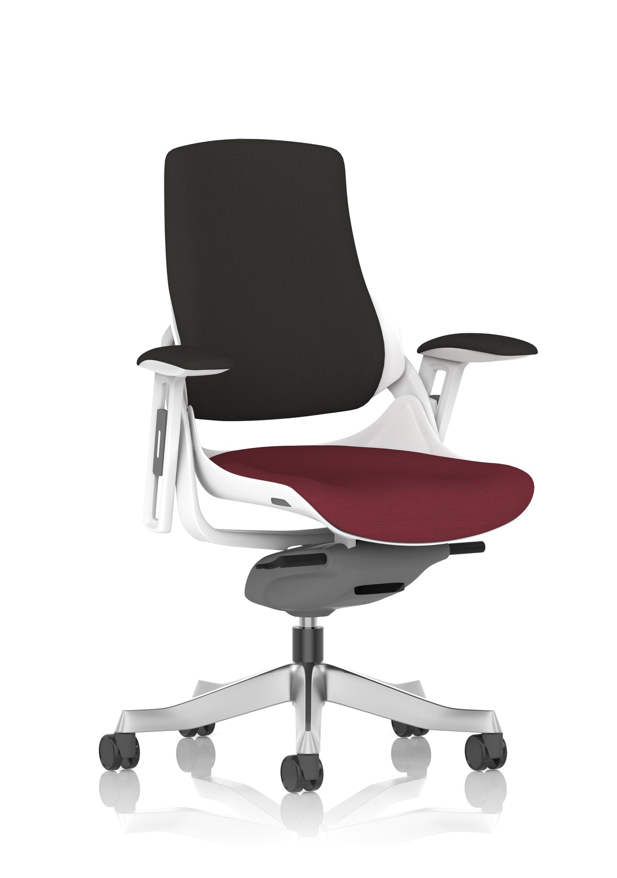 Medbourne High Back White Shell Fabric Executive Office Chair with Arms Bespoke Ginseng Chilli Black Fabric None - Industrious Decor