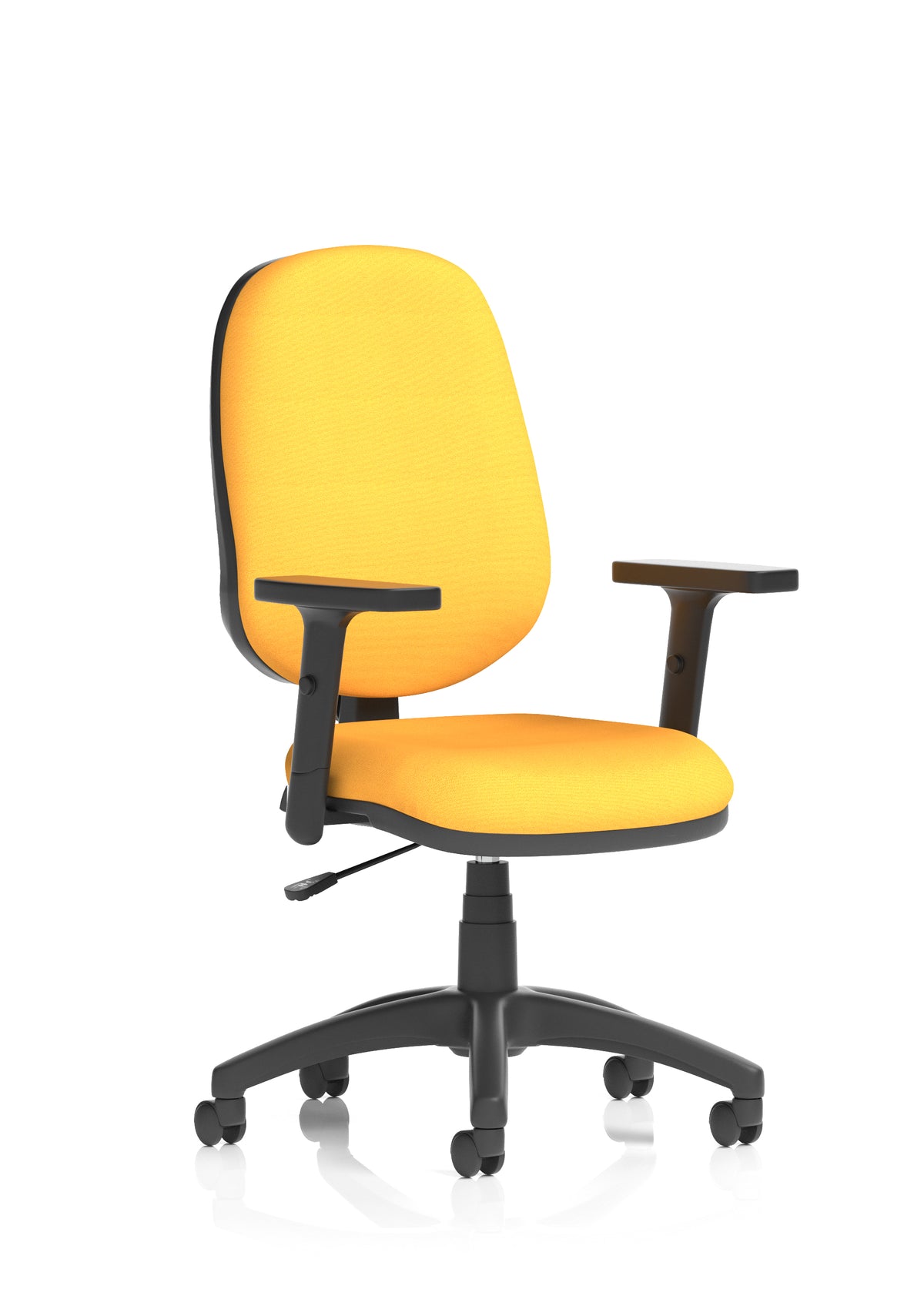Norwood Medium Back Task Operator Office Chair Bespoke Senna Yellow Fabric Matching Bespoke Colour With Height Adjustable Arms - Industrious Decor
