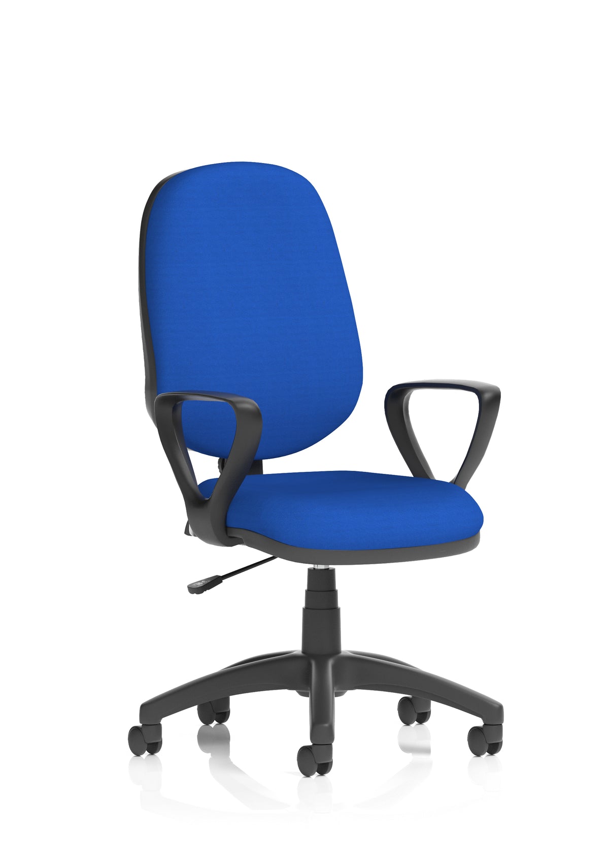Norwood Medium Back Task Operator Office Chair Bespoke Stevia Blue Fabric Matching Bespoke Colour With Loop Arms - Industrious Decor