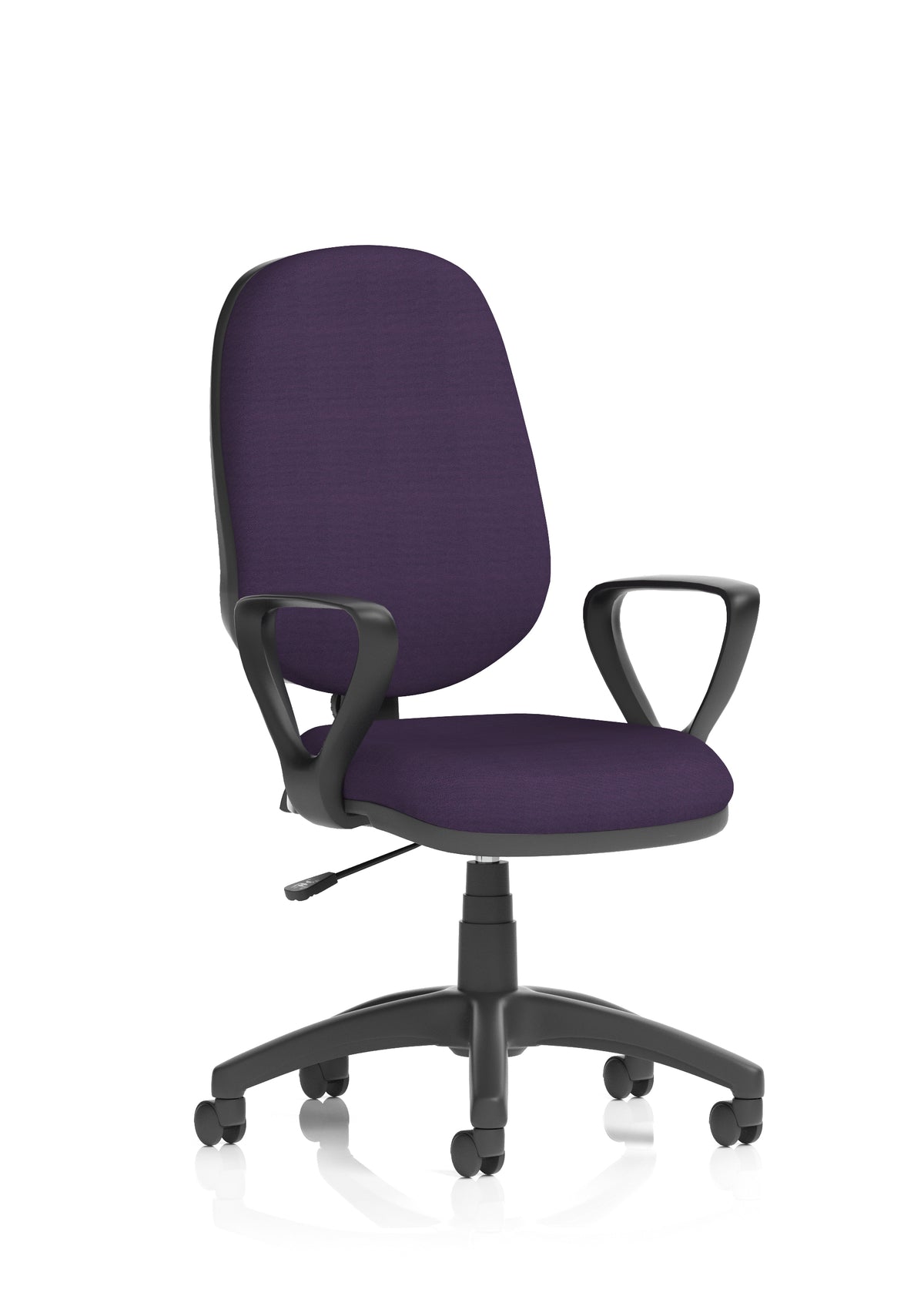Norwood Medium Back Task Operator Office Chair Bespoke Tansy Purple Fabric Matching Bespoke Colour With Loop Arms - Industrious Decor