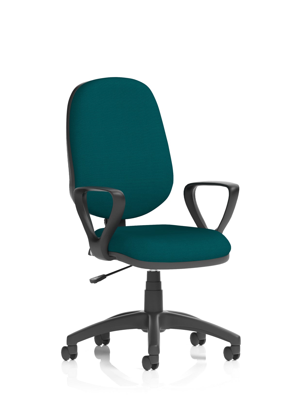 Norwood Medium Back Task Operator Office Chair Bespoke Maringa Teal Fabric Matching Bespoke Colour With Loop Arms - Industrious Decor