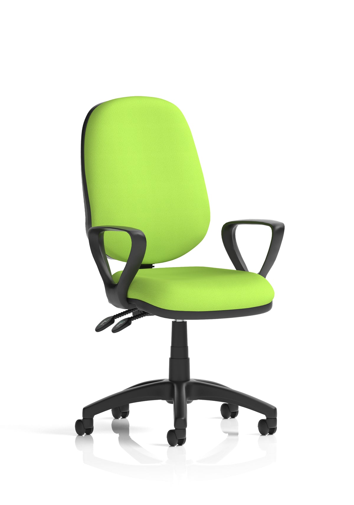 Ives Medium Back Task Operator Office Chair Bespoke Myrrh Green Matching Bespoke Colour With Loop Arms - Industrious Decor
