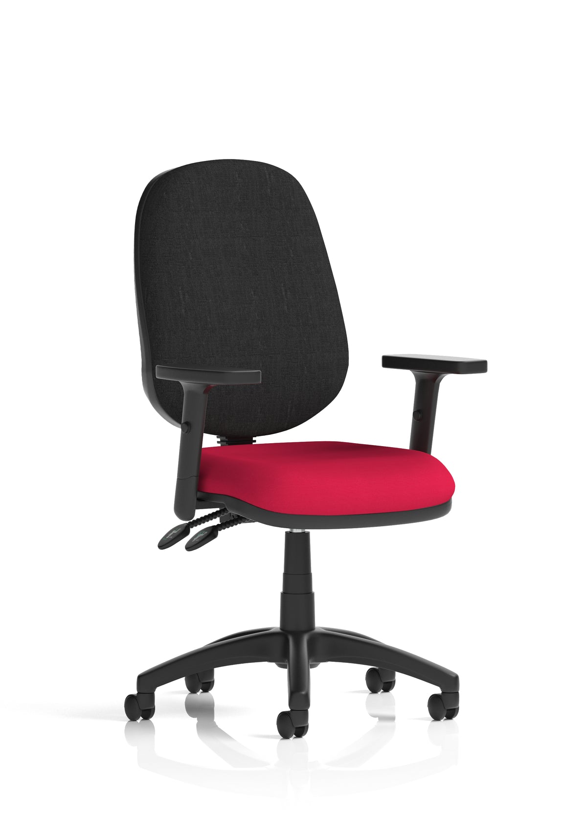 Ives Medium Back Task Operator Office Chair Bespoke Bergamot Cherry Black With Height Adjustable Arms - Industrious Decor
